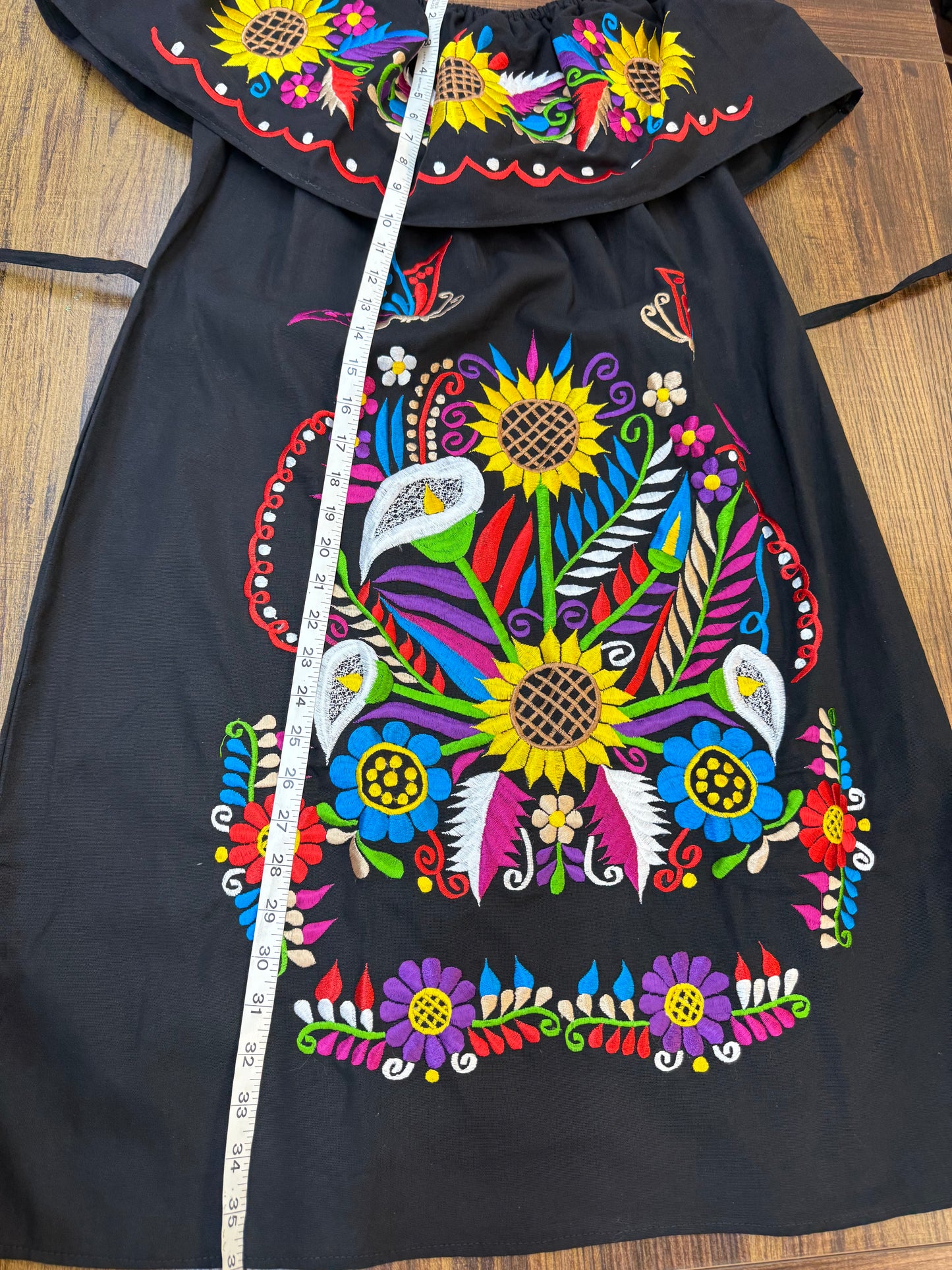 Women's Mexican Sunflower Off the shoulder Dress