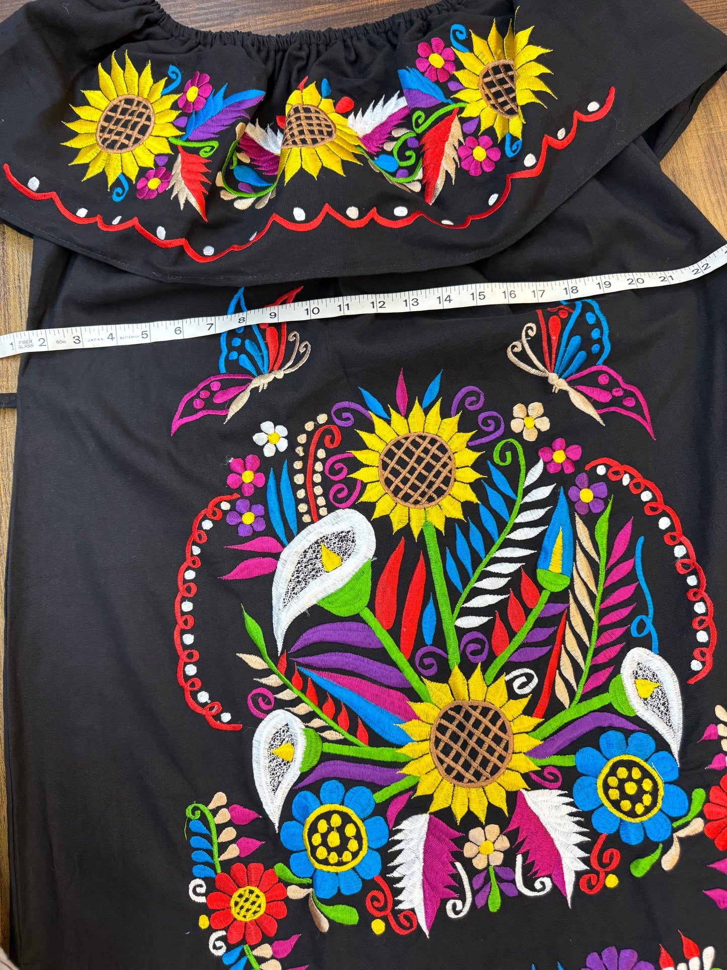 Women's Mexican Sunflower Off the shoulder Dress