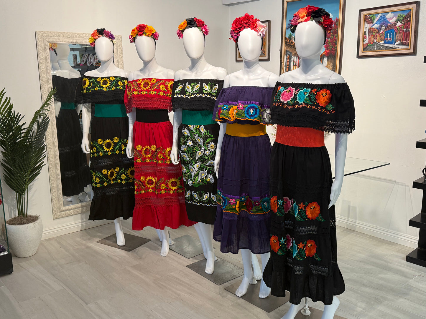 Women's Mexican Embroidered Off the Shoulder Dress