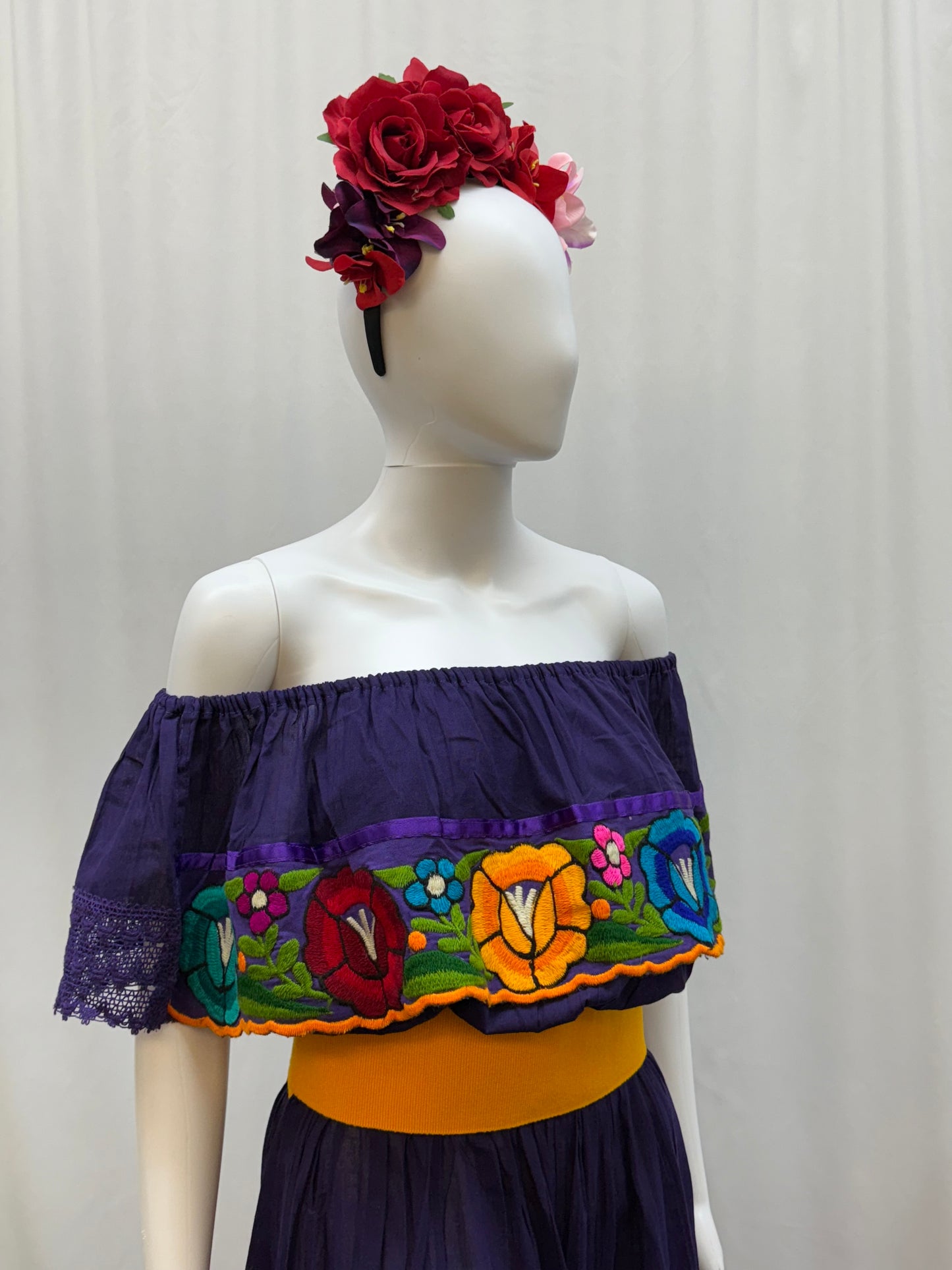 Women's Mexican Embroidered Off the Shoulder Dress