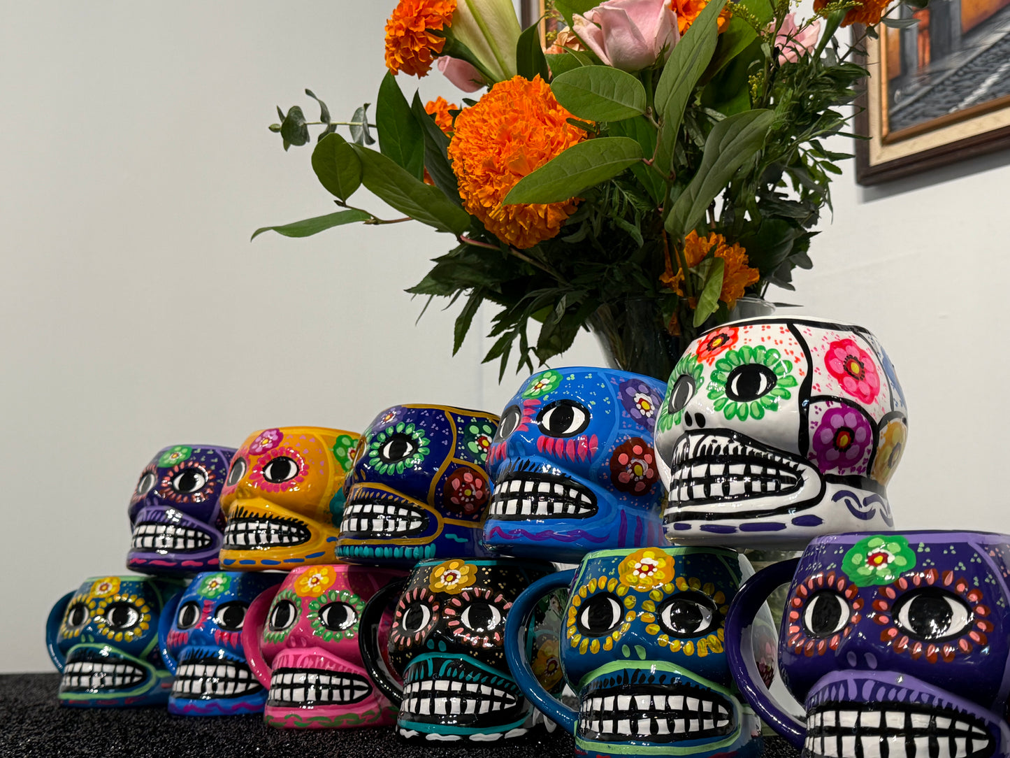 Mexican Skull Hand Painted Mug