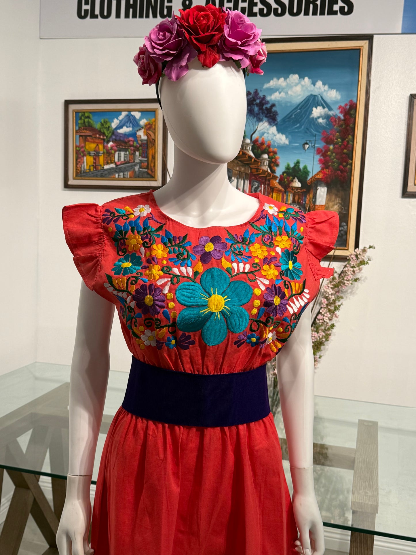 Women's Mexican Embroidered Dress