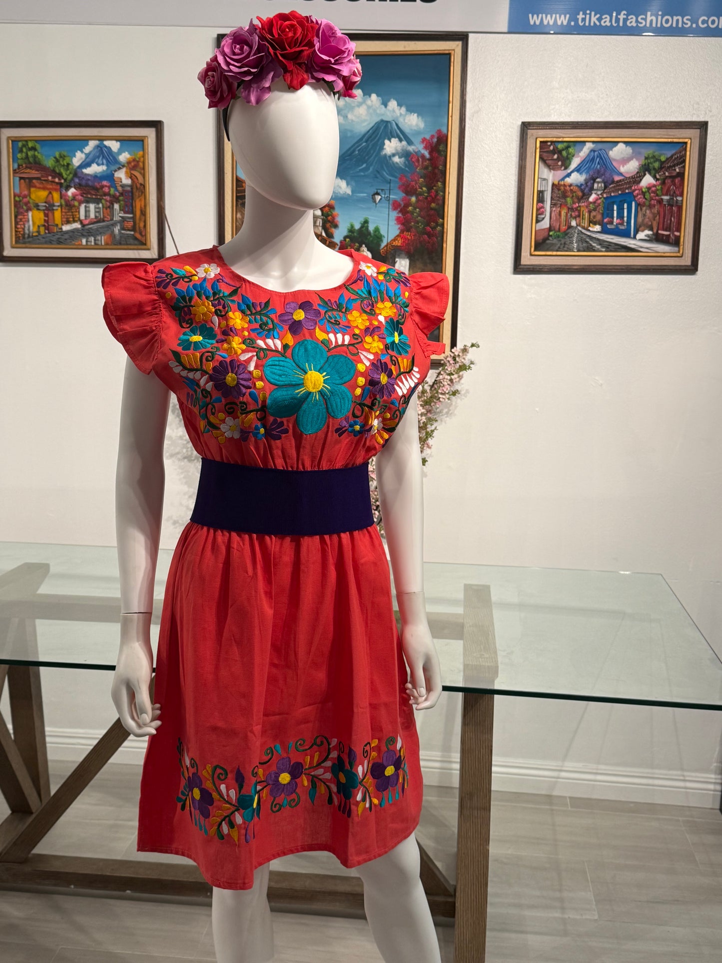 Women's Mexican Embroidered Dress