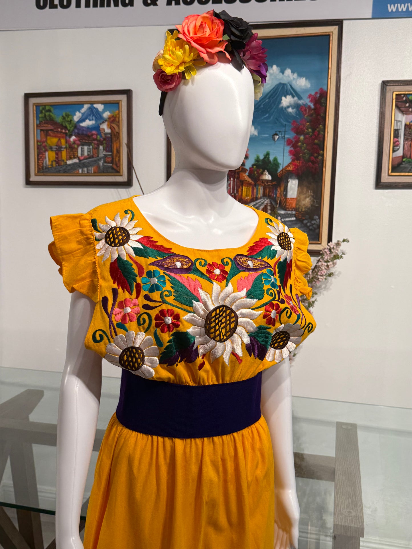 Women's Mexican Sunflower Dress