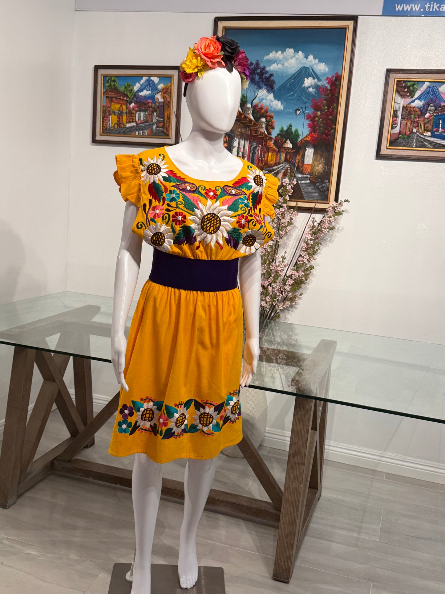 Women's Mexican Sunflower Dress