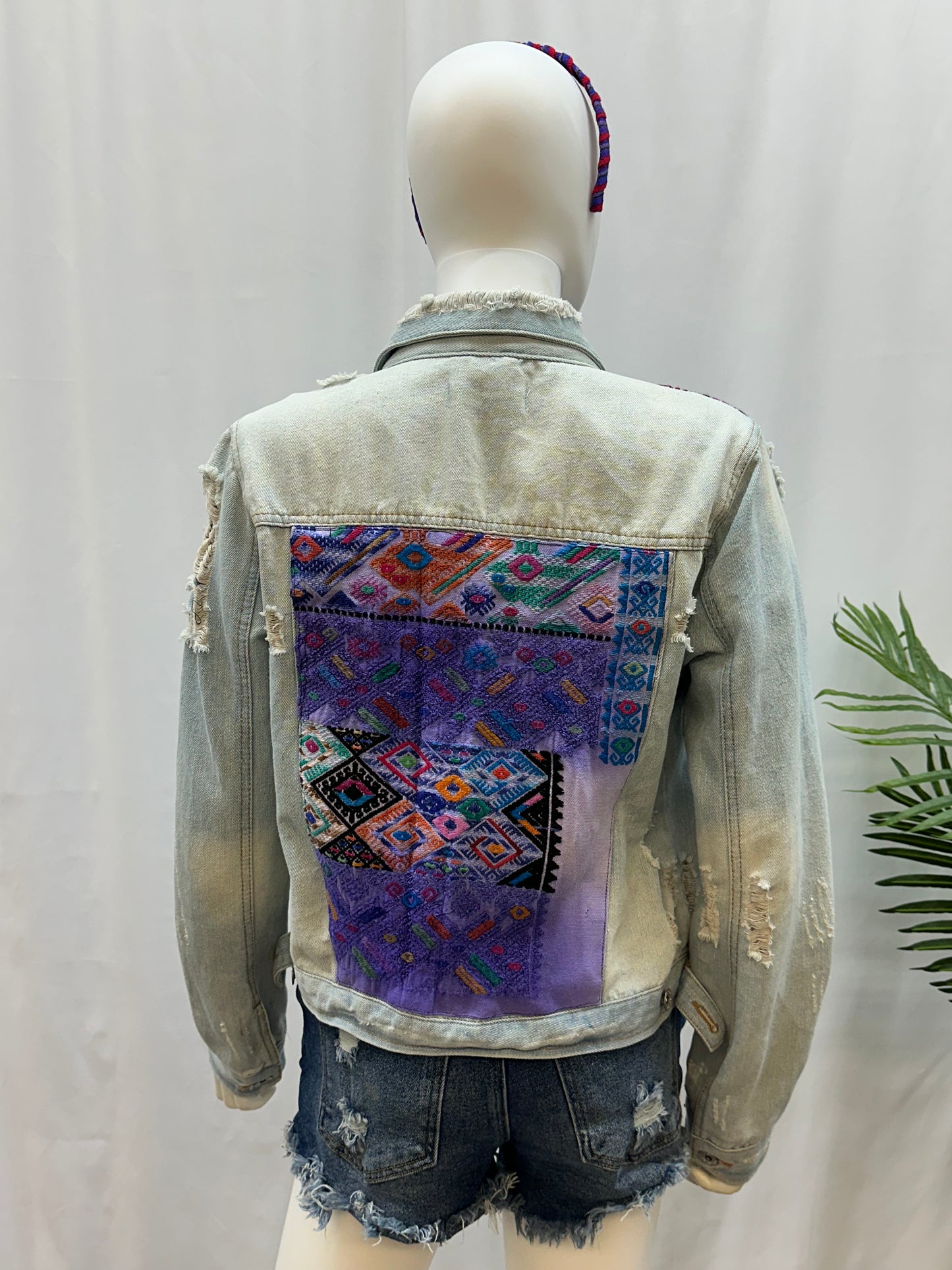Guatemalan Textile Ombre Jean Jacket