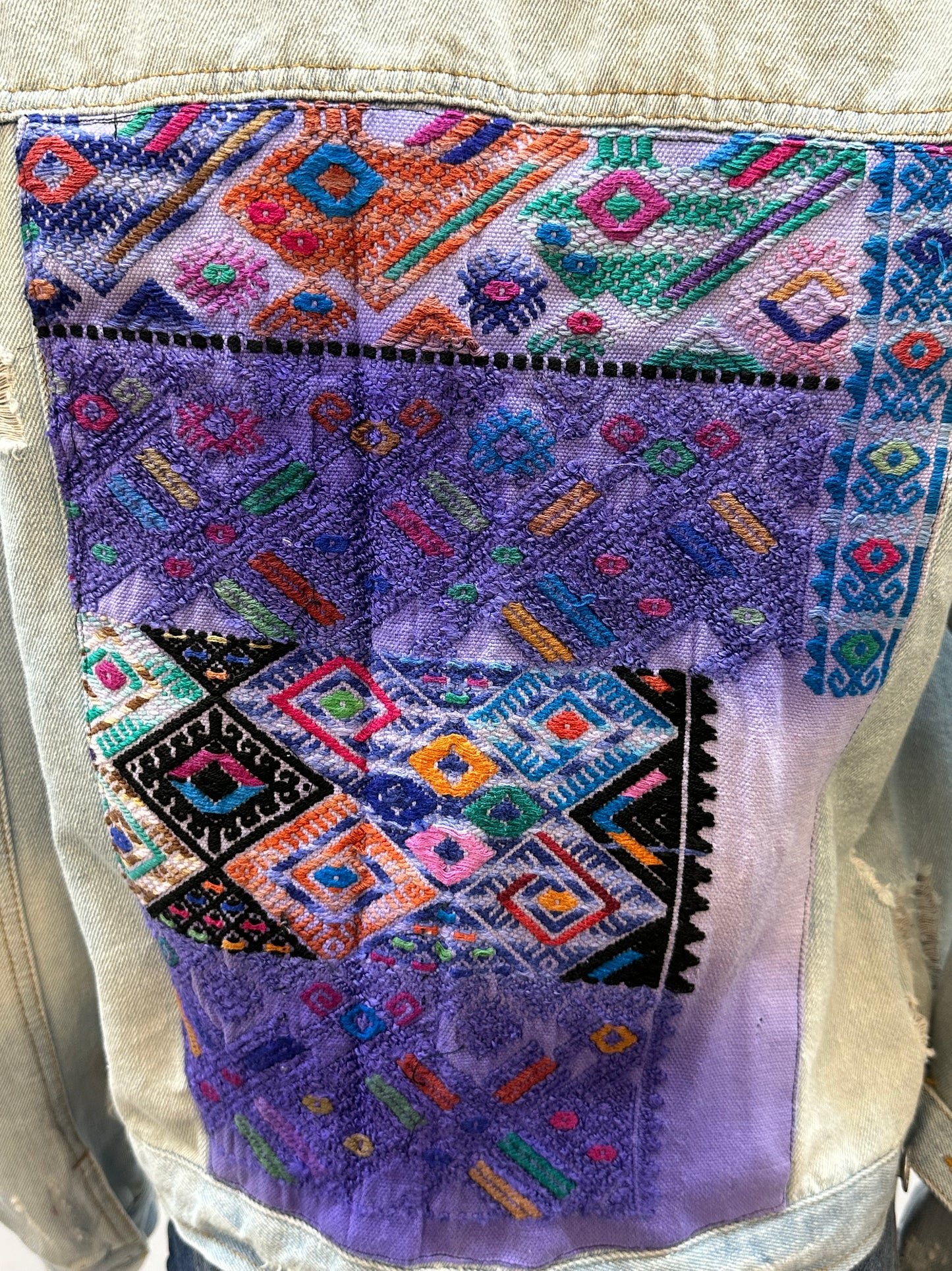 Guatemalan Textile Ombre Jean Jacket