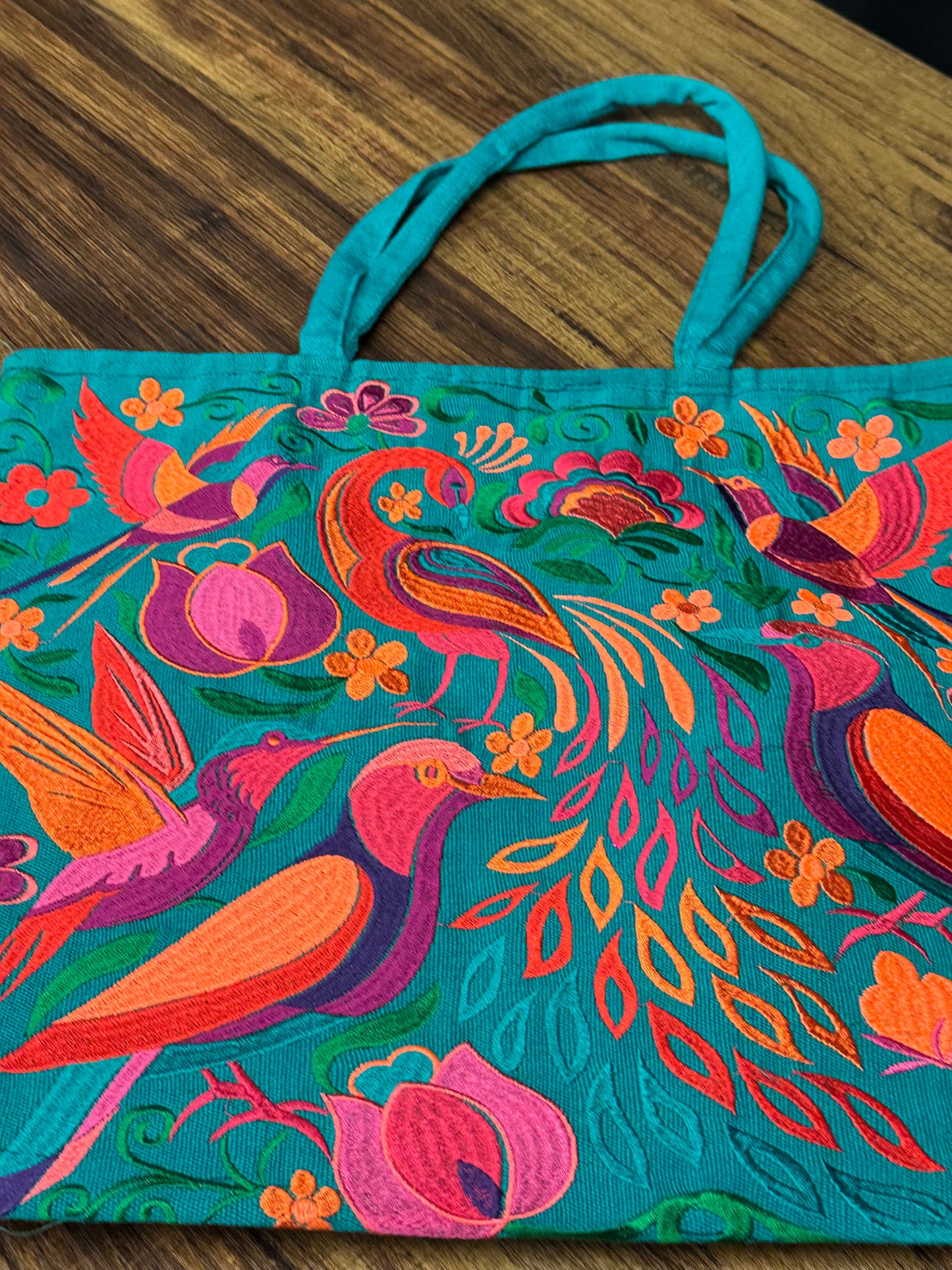Embroidered Floral and Fauna Tote Bags