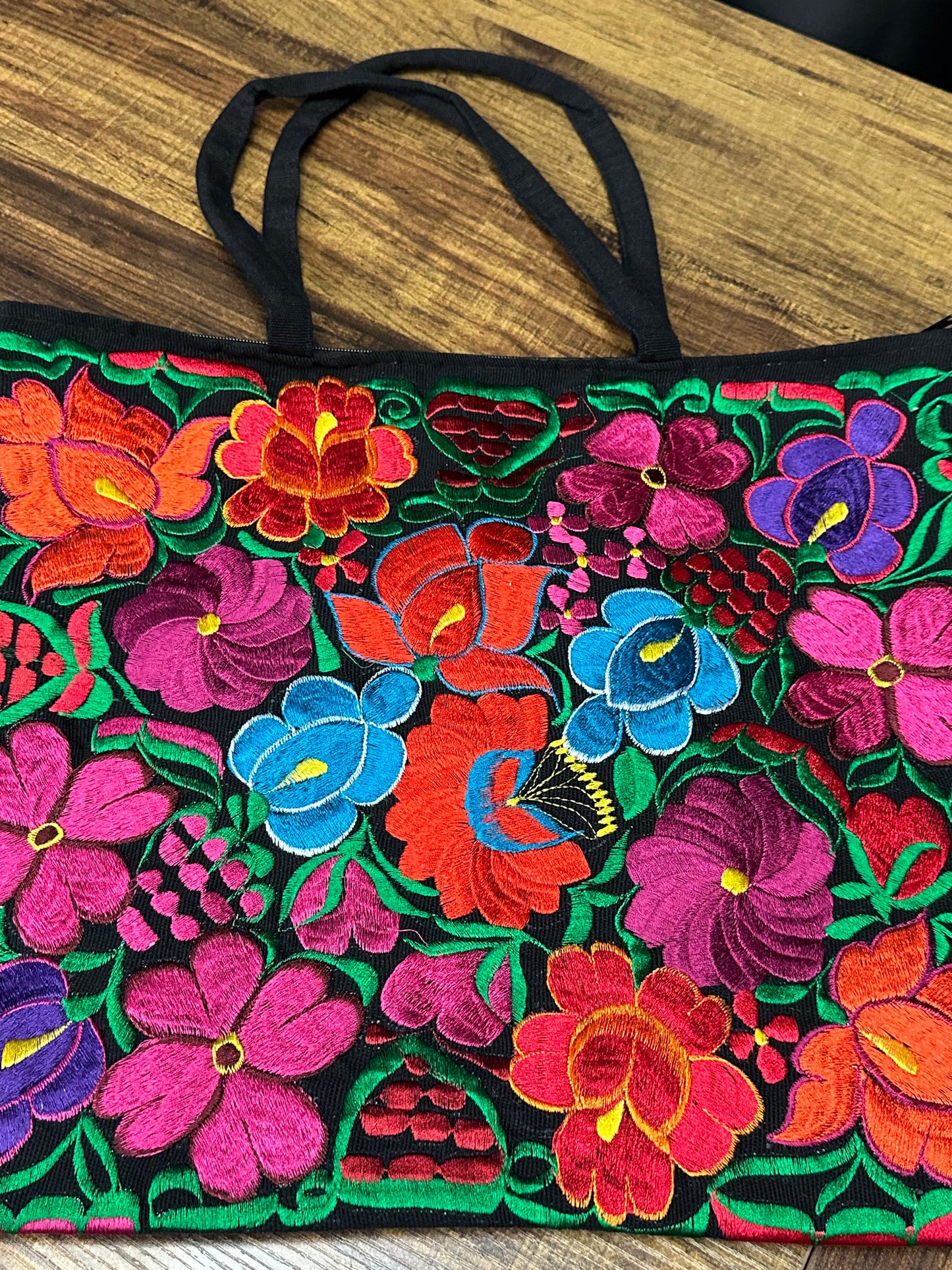 Embroidered Floral and Fauna Tote Bags
