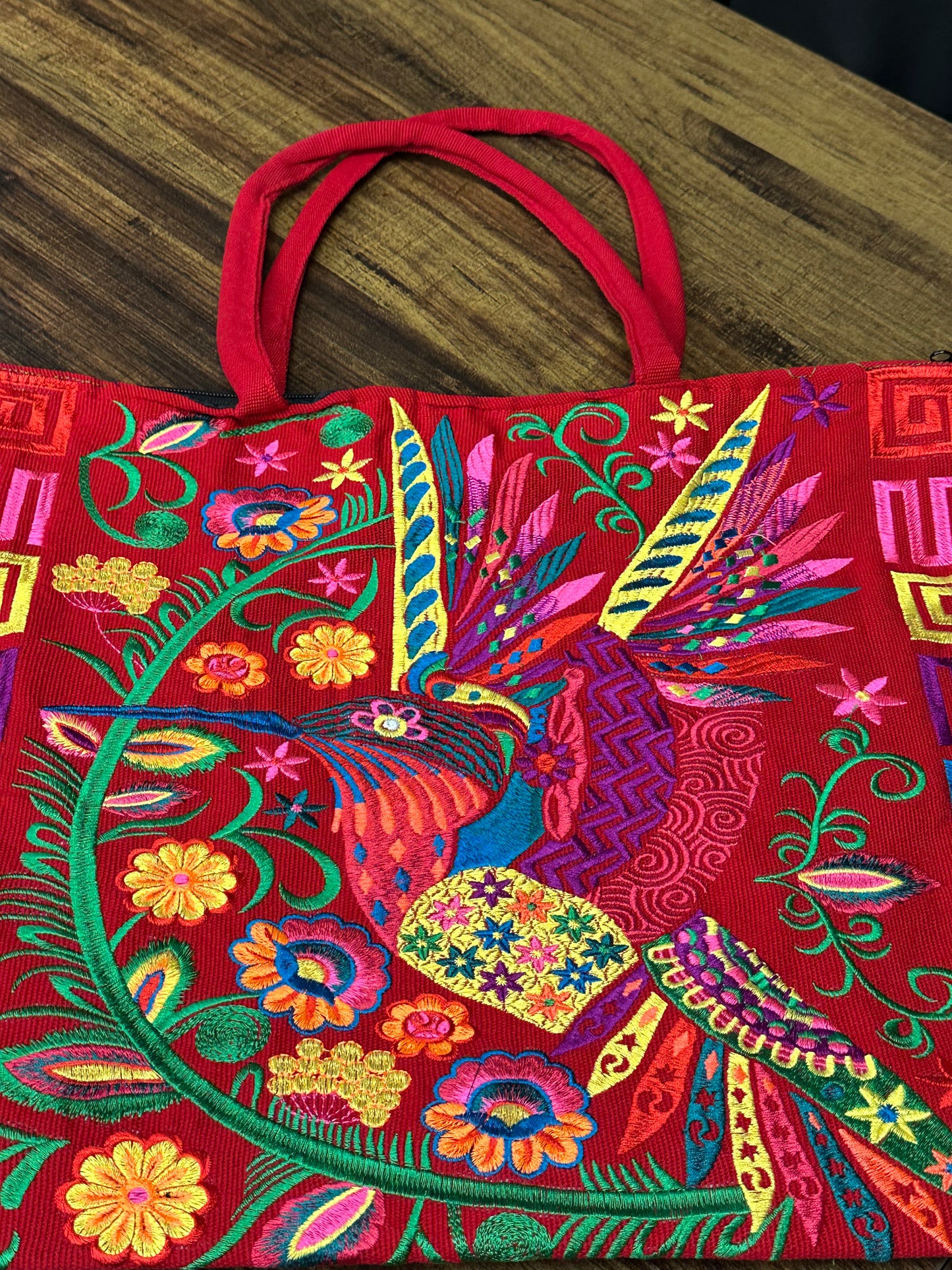 Embroidered Floral and Fauna Tote Bags