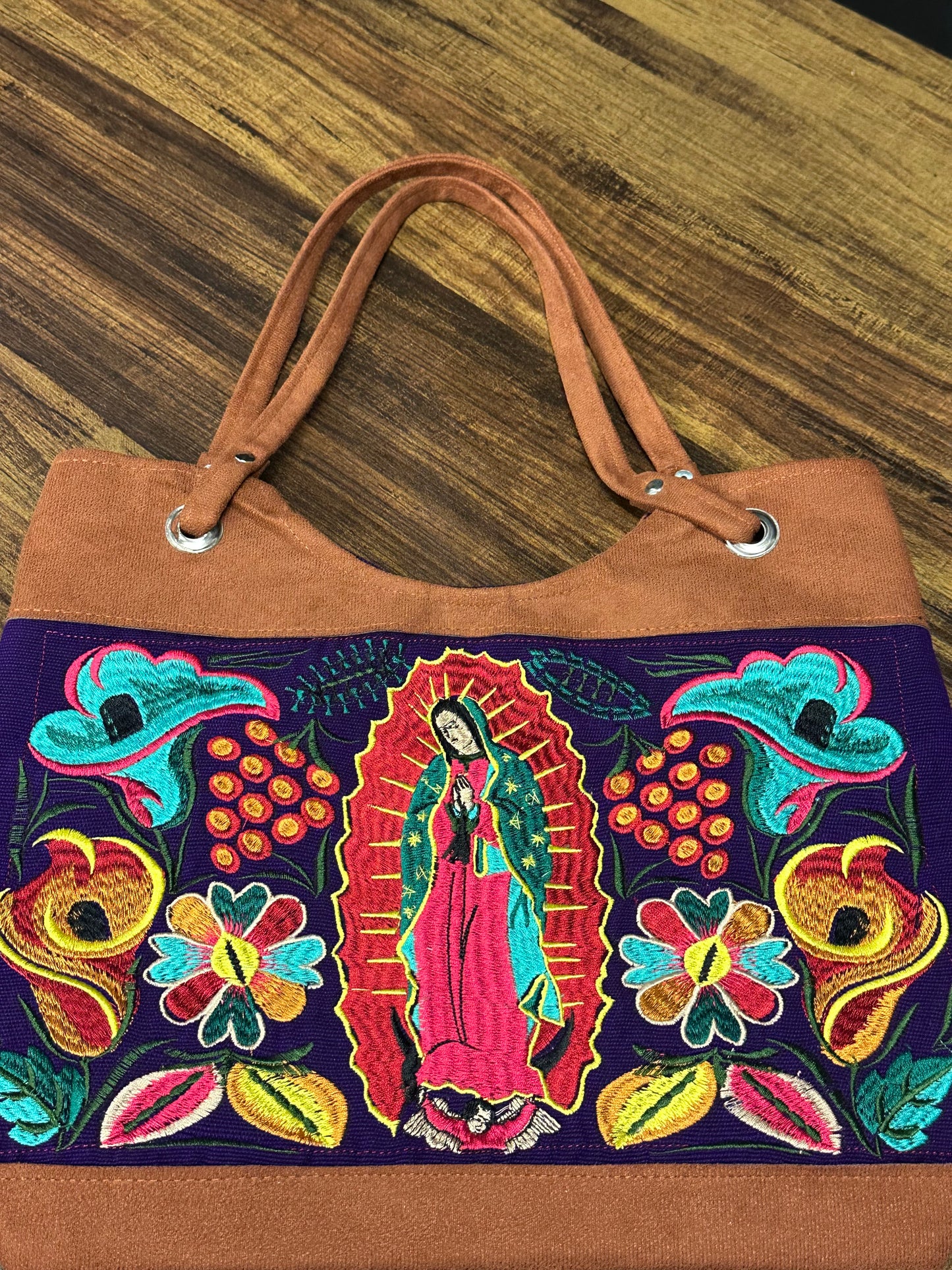 Embroidered Virgen de Guadalupe Purse