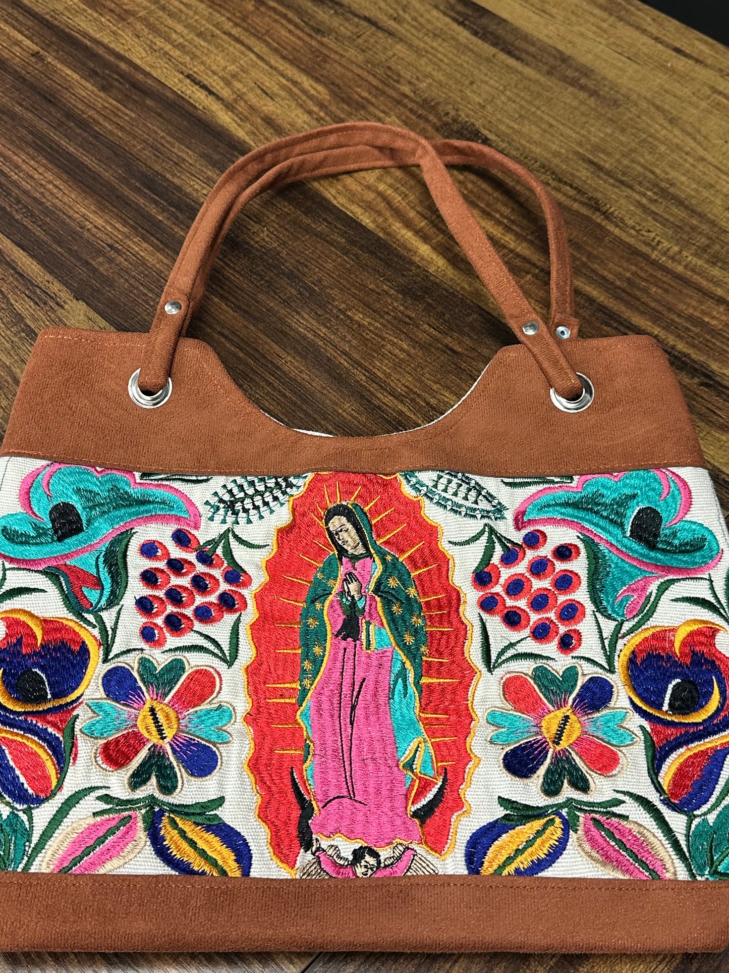 Embroidered Virgen de Guadalupe Purse