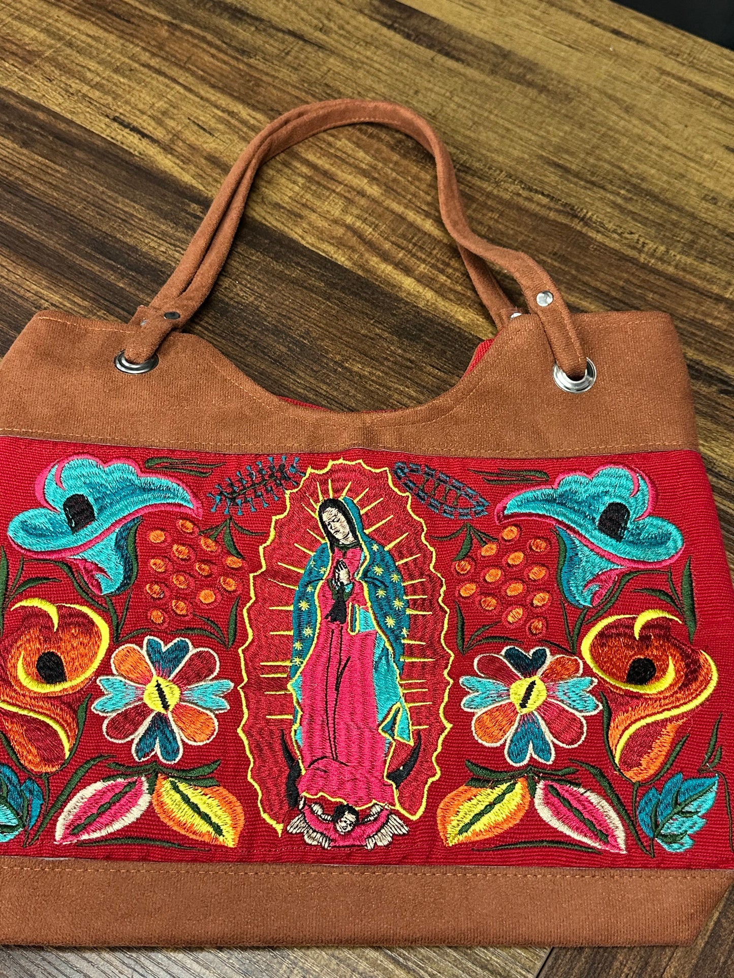 Embroidered Virgen de Guadalupe Purse