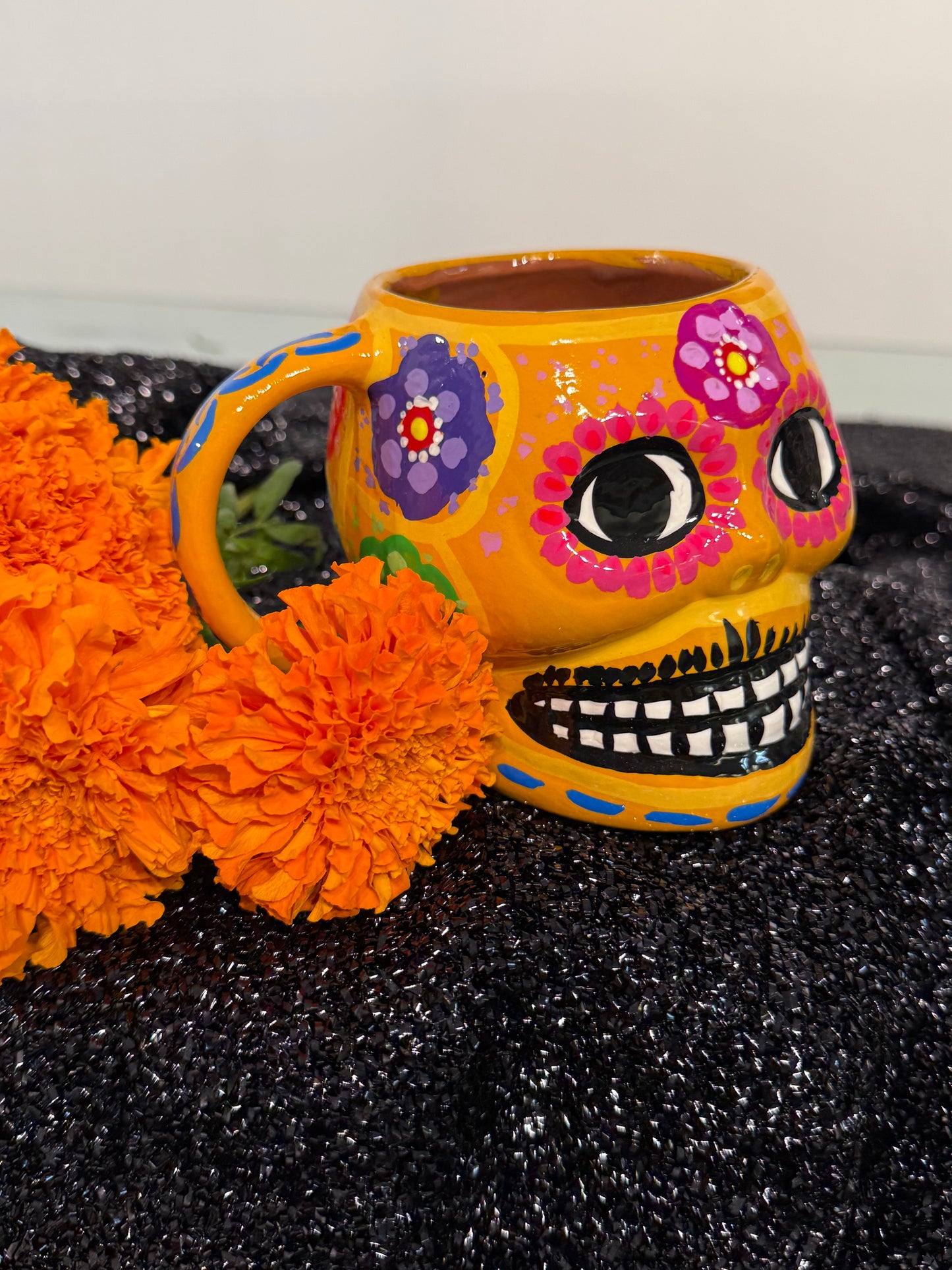 Mexican Skull Hand Painted Mug