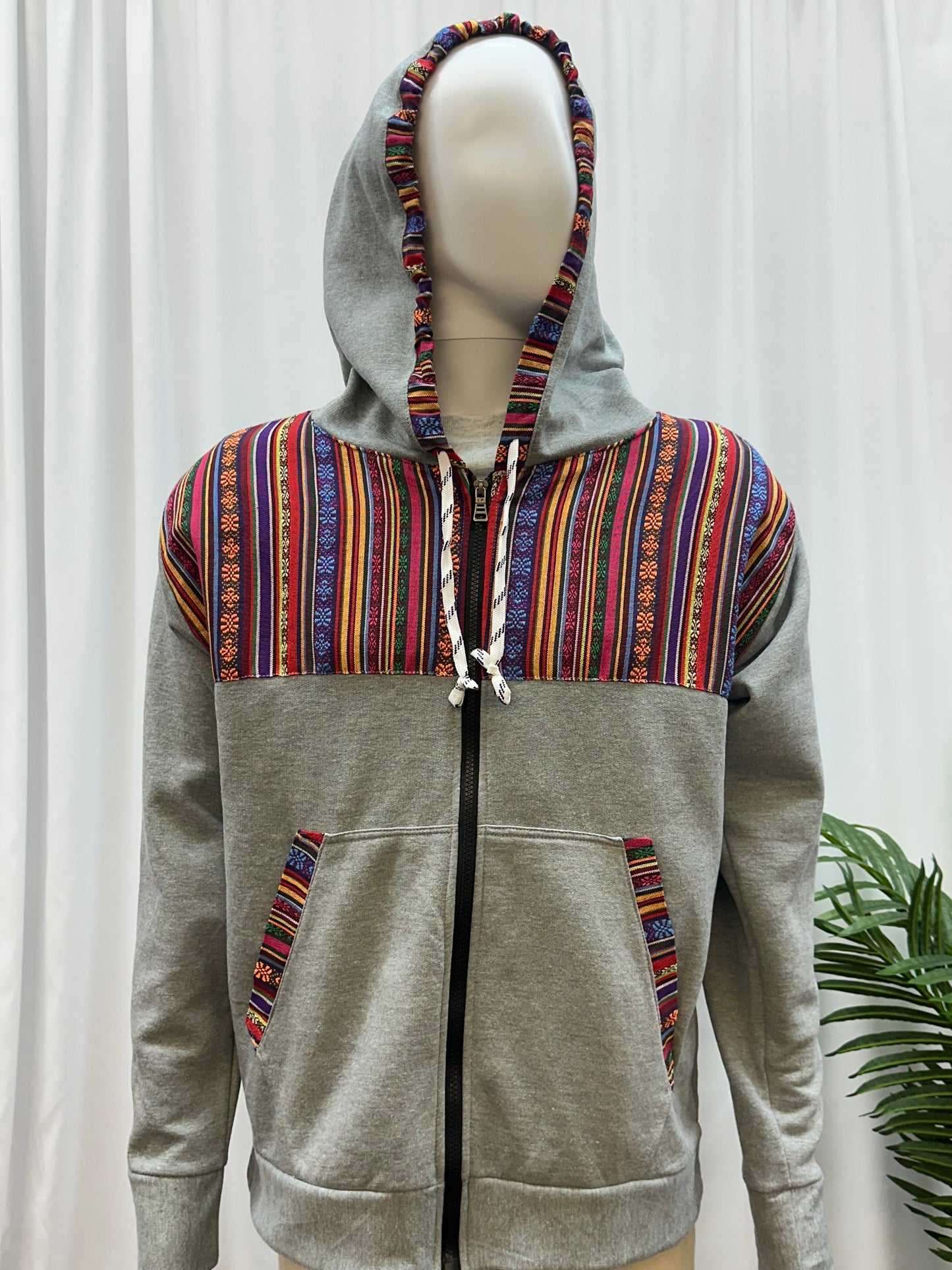 Guatemalan Handwoven Textile Hooded Jacket