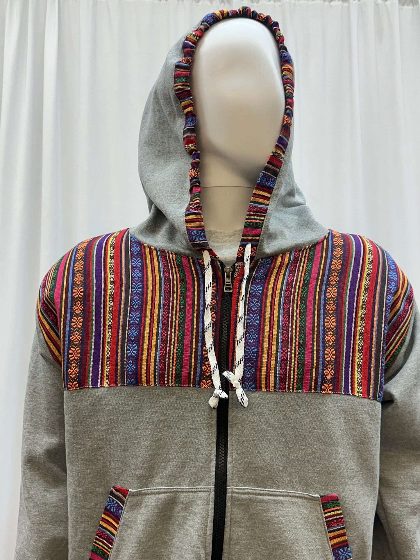 Guatemalan Handwoven Textile Hooded Jacket