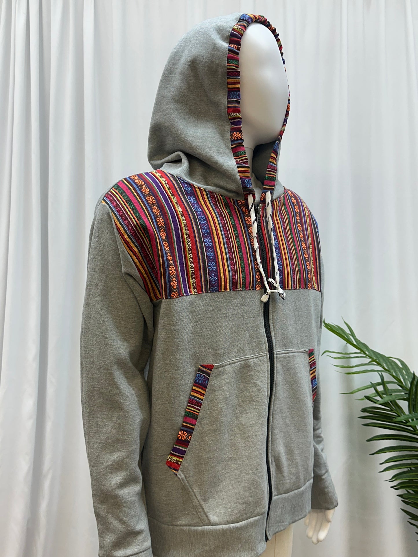 Guatemalan Handwoven Textile Hooded Jacket
