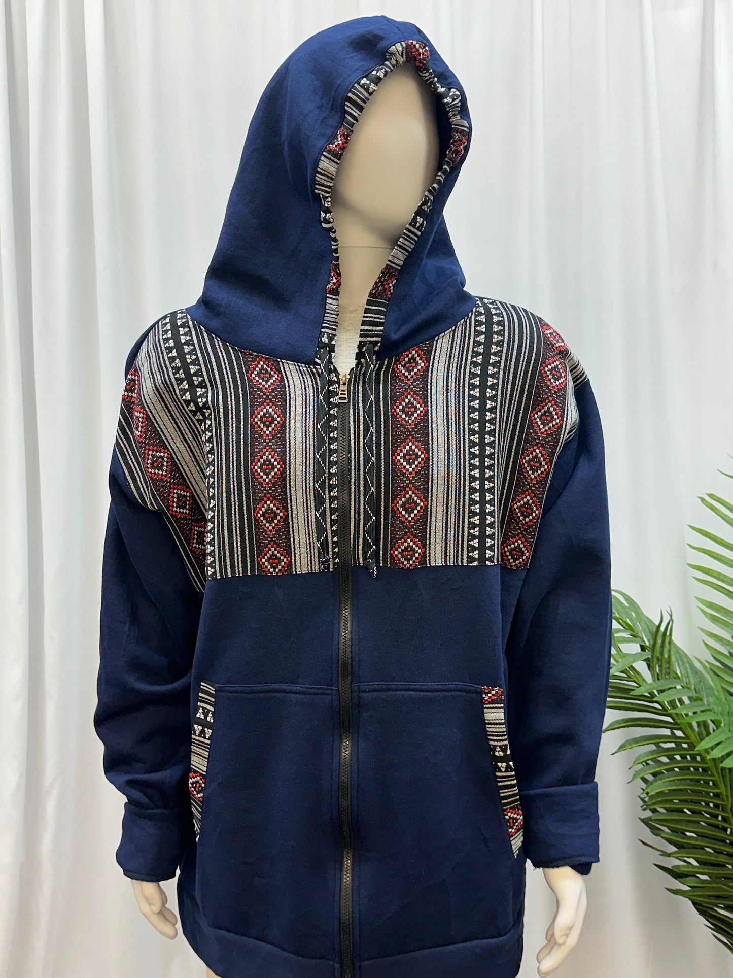 Guatemalan Handwoven Textile Hooded Jacket