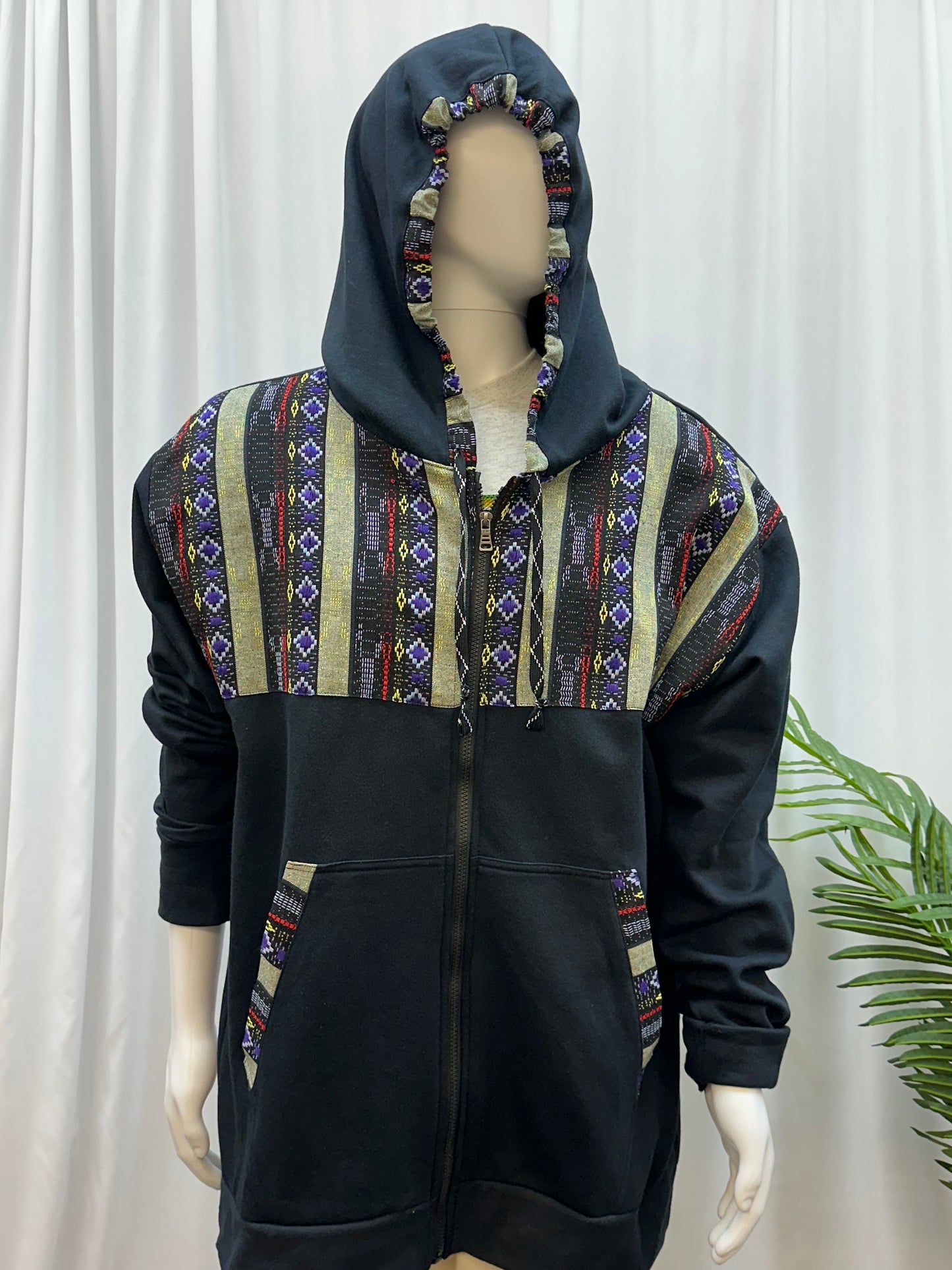Guatemalan Handwoven Textile Hooded Jacket