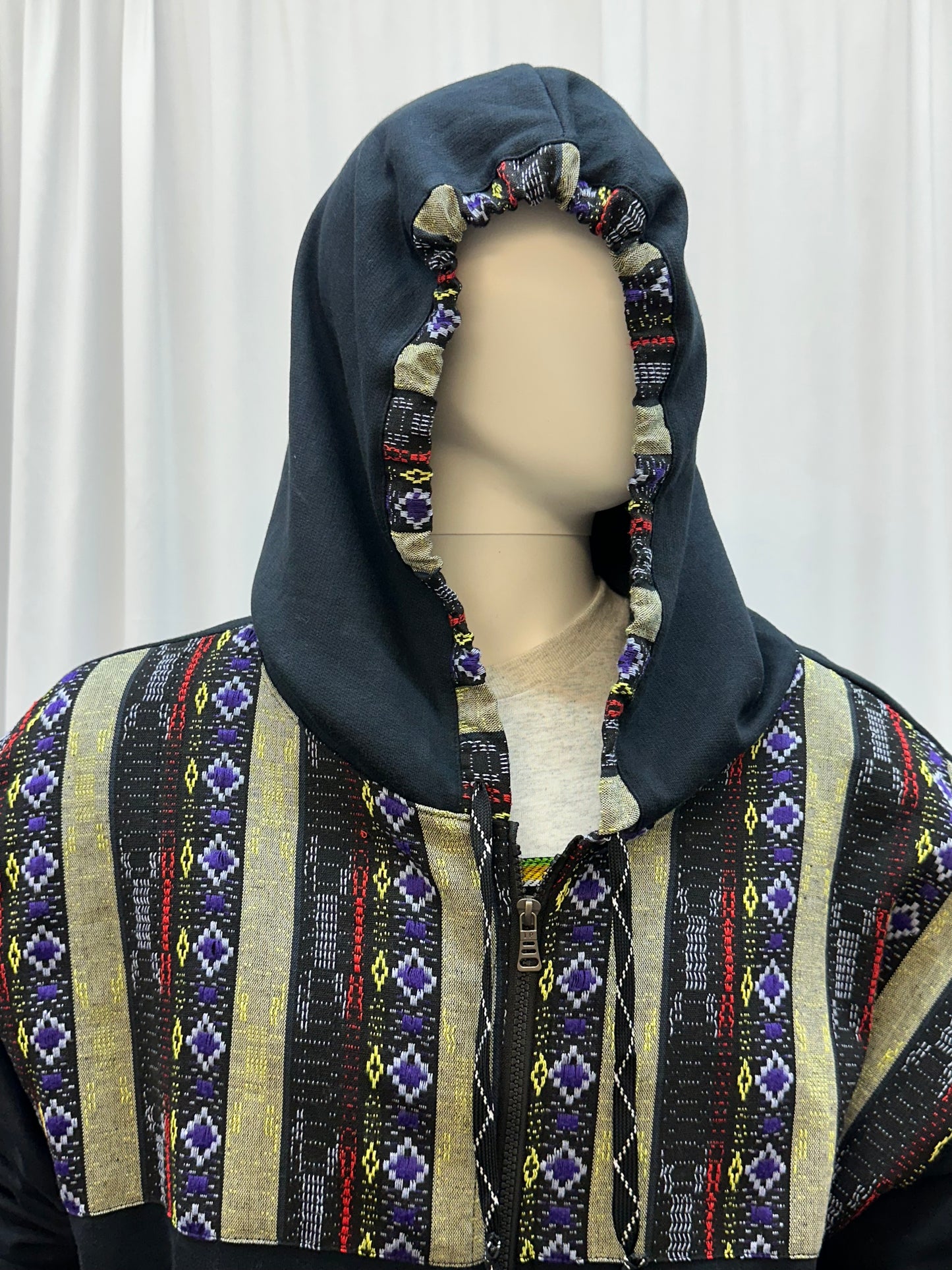 Guatemalan Handwoven Textile Hooded Jacket