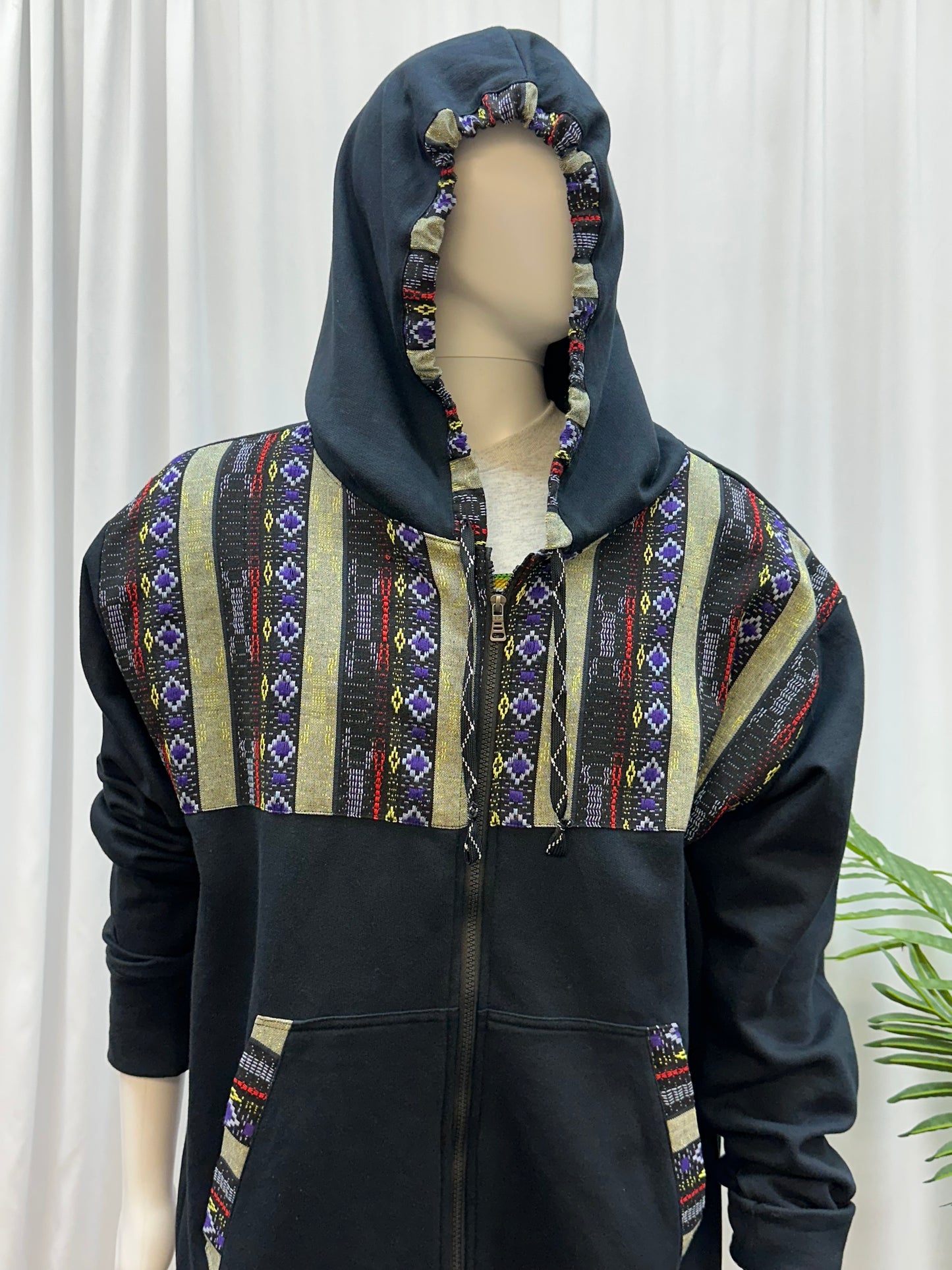 Guatemalan Handwoven Textile Hooded Jacket
