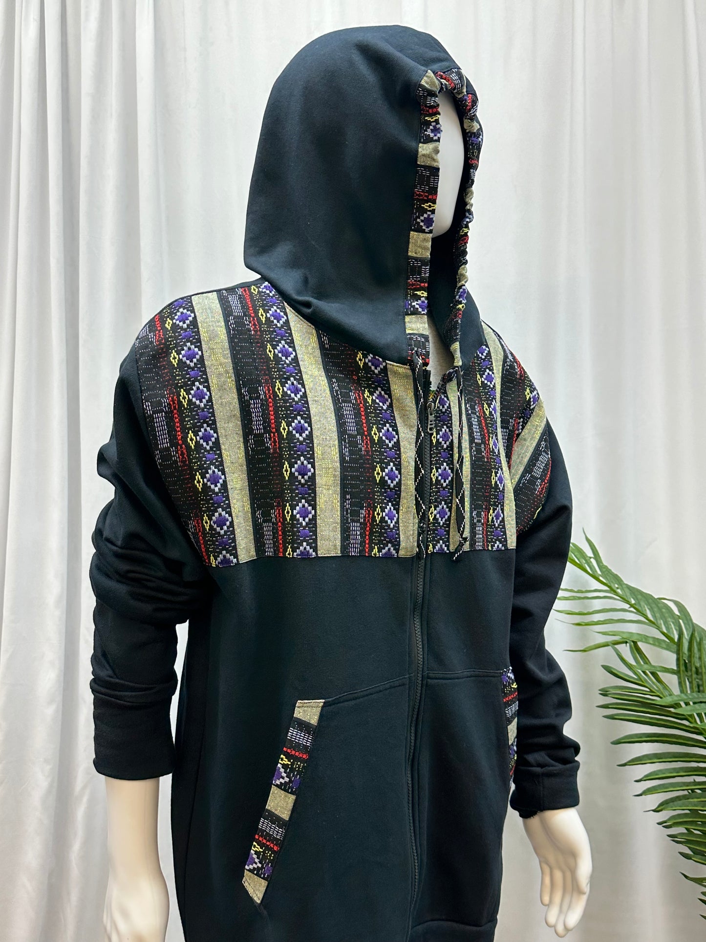 Guatemalan Handwoven Textile Hooded Jacket