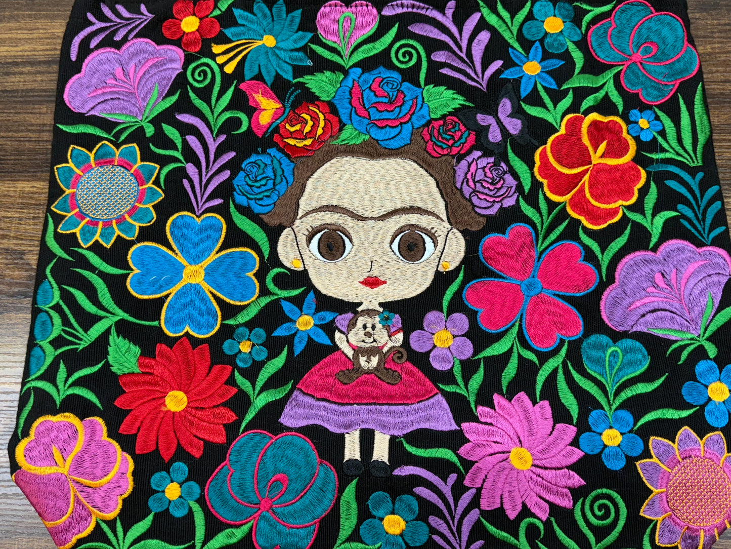 Mexican Frida Embroidered Bag