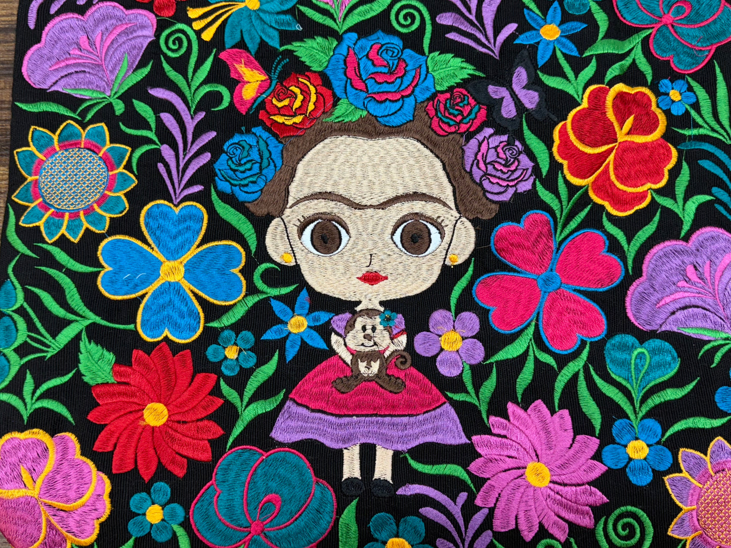 Mexican Frida Embroidered Bag
