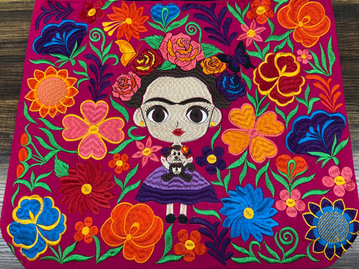 Mexican Frida Embroidered Bag