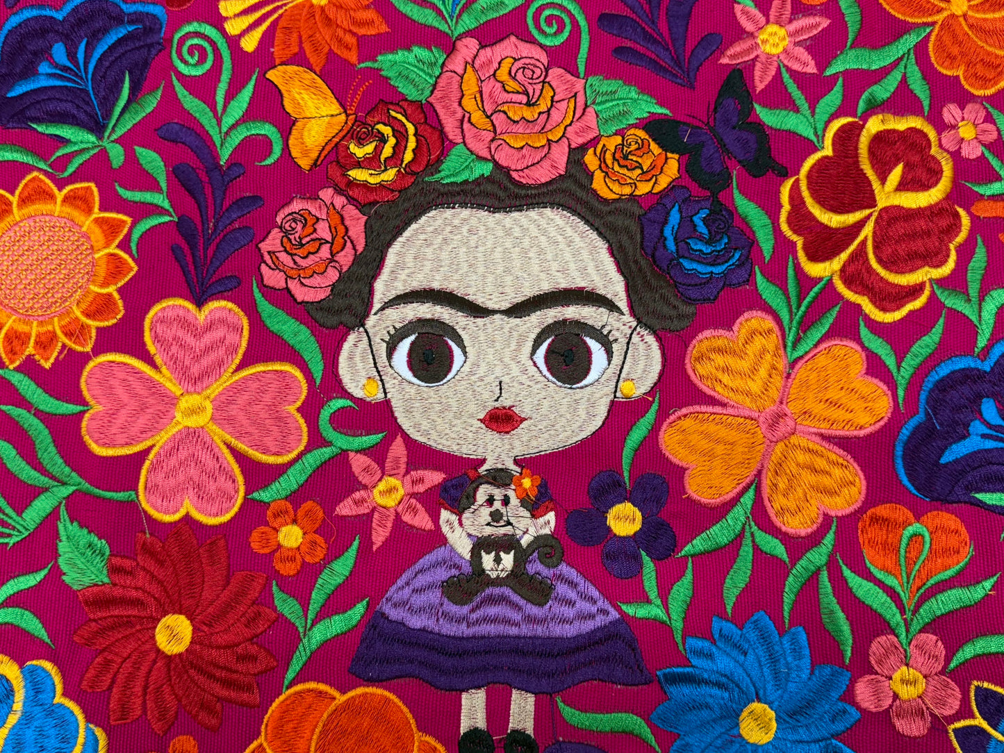 Mexican Frida Embroidered Bag