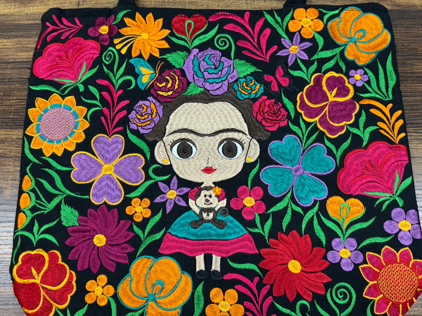 Mexican Frida Embroidered Bag