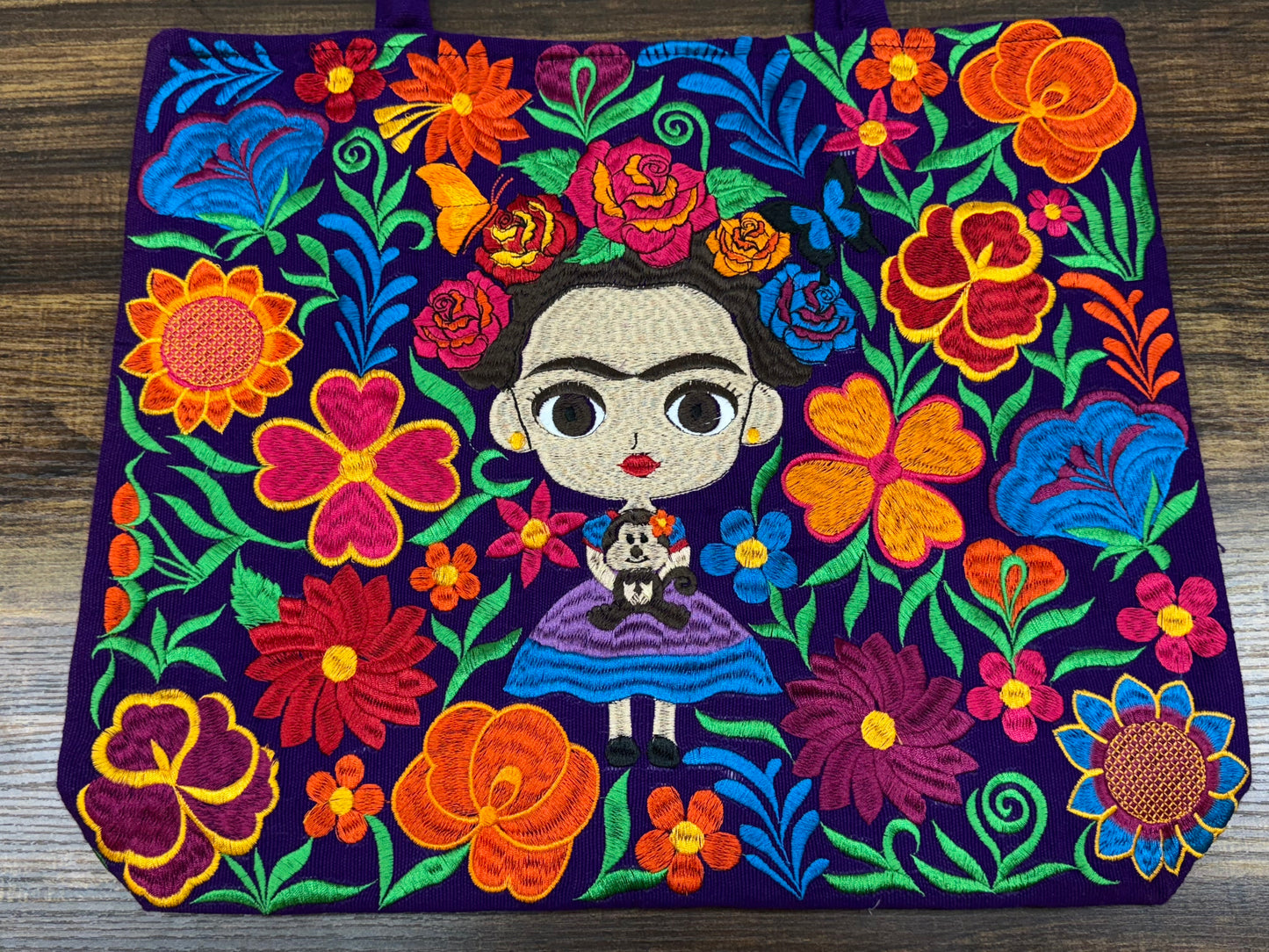 Mexican Frida Embroidered Bag