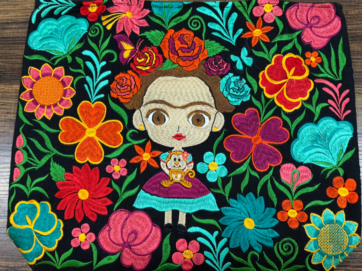 Mexican Frida Embroidered Bag