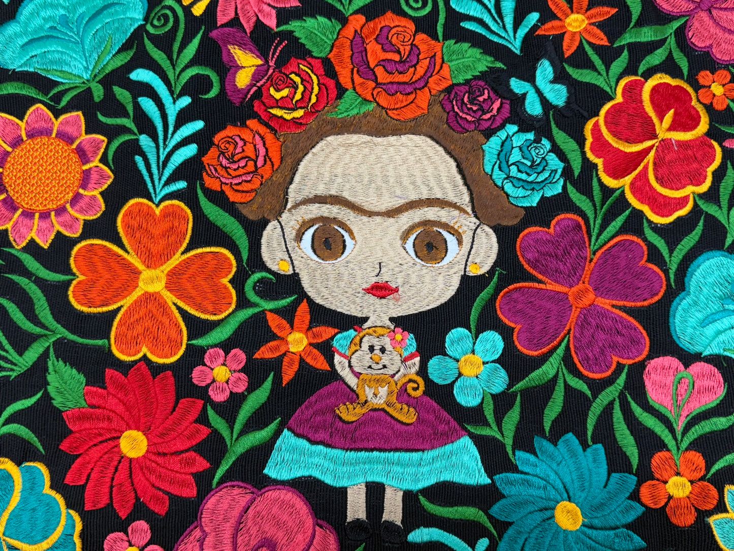Mexican Frida Embroidered Bag