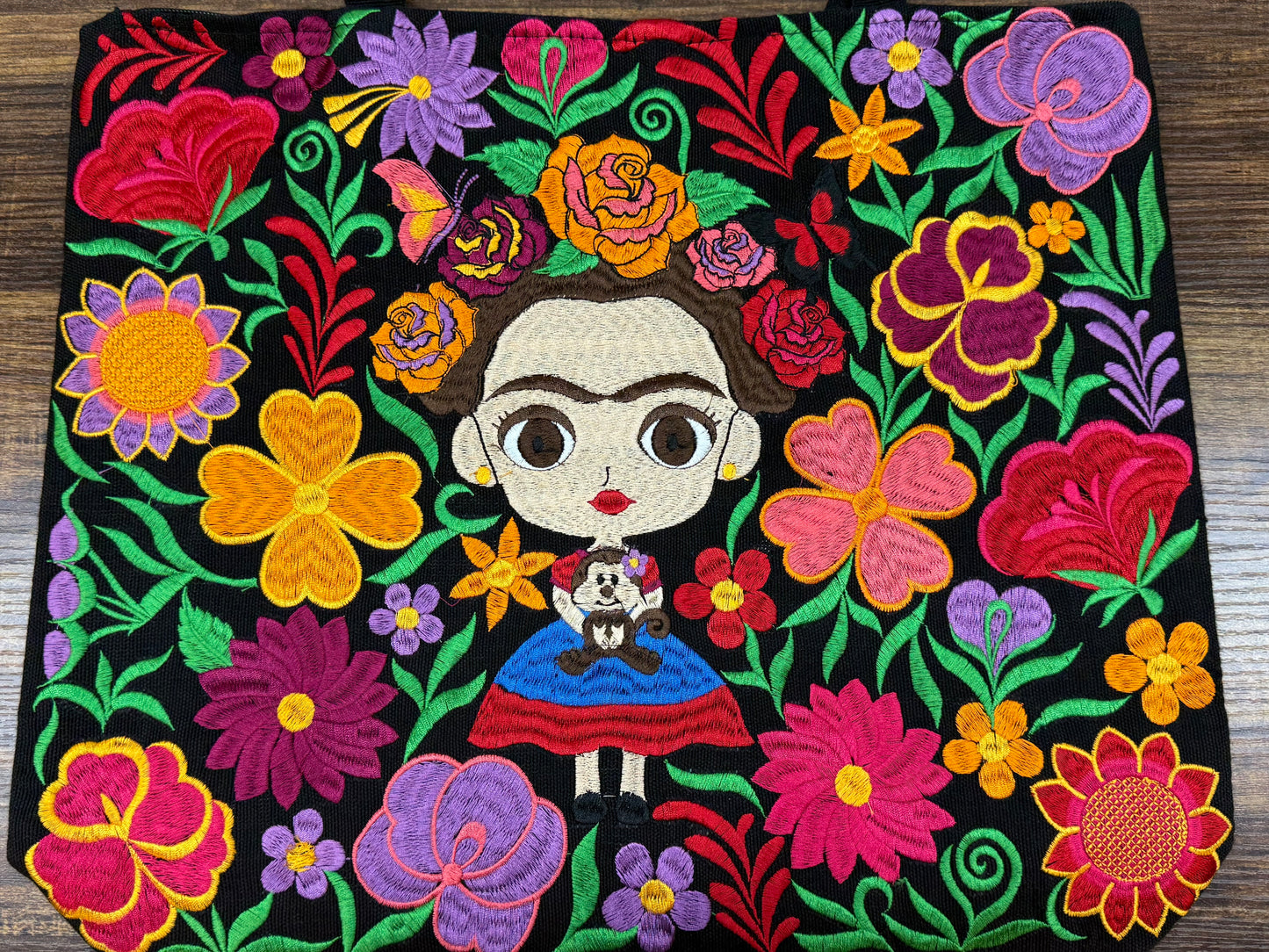 Mexican Frida Embroidered Bag