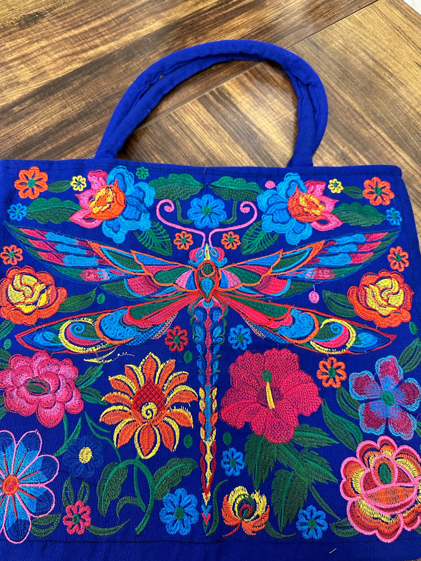 Embroidered Floral and Fauna Tote Bags