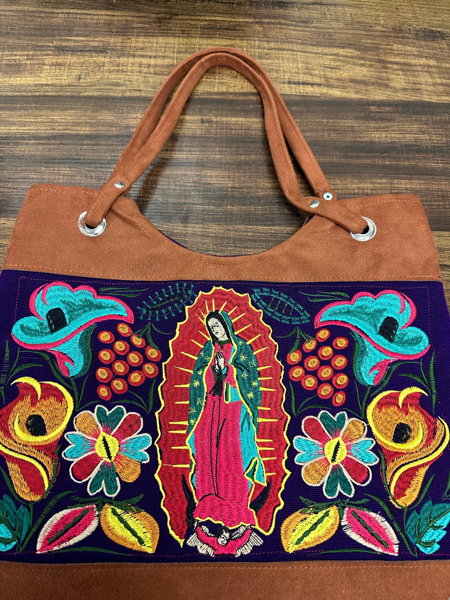 Embroidered Virgen de Guadalupe Purse