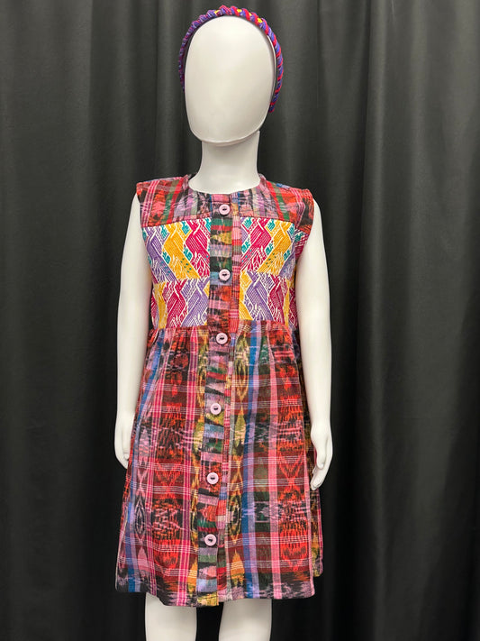 Girl's Guatemalan Embroidered Patchwork Dress