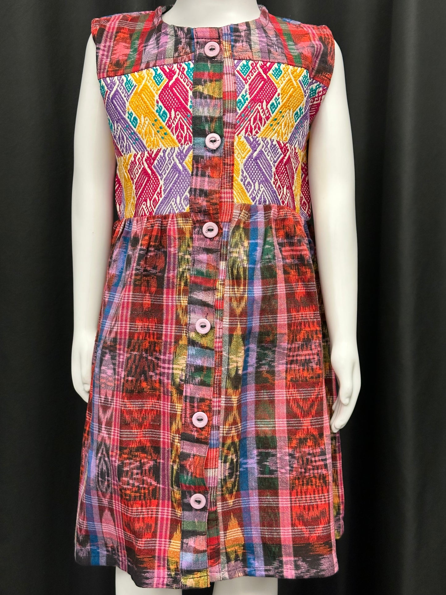 Girl's Guatemalan Embroidered Patchwork Dress