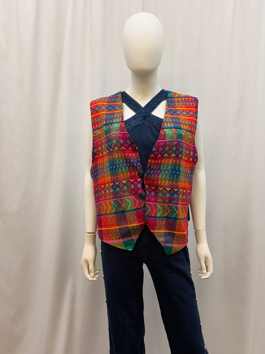 Women's Guatemalan Hand Woven Huipil  Vest