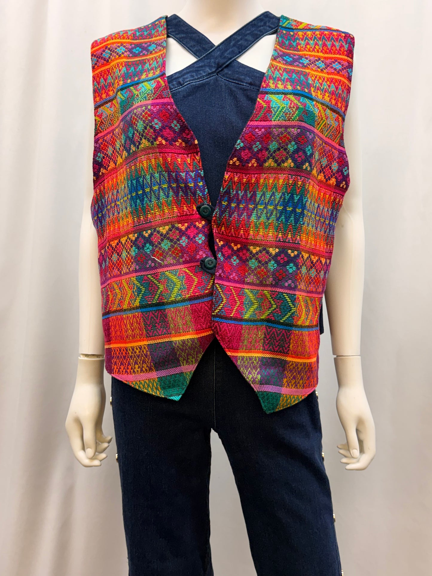 Women's Guatemalan Hand Woven Huipil  Vest