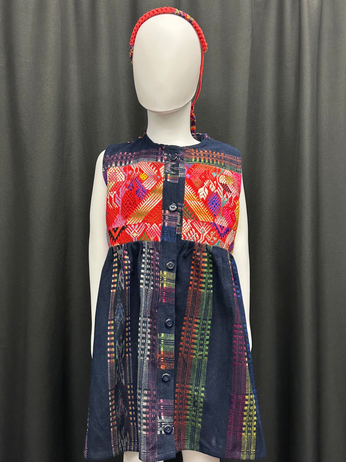 Girl's Guatemalan Embroidered Patchwork Dress