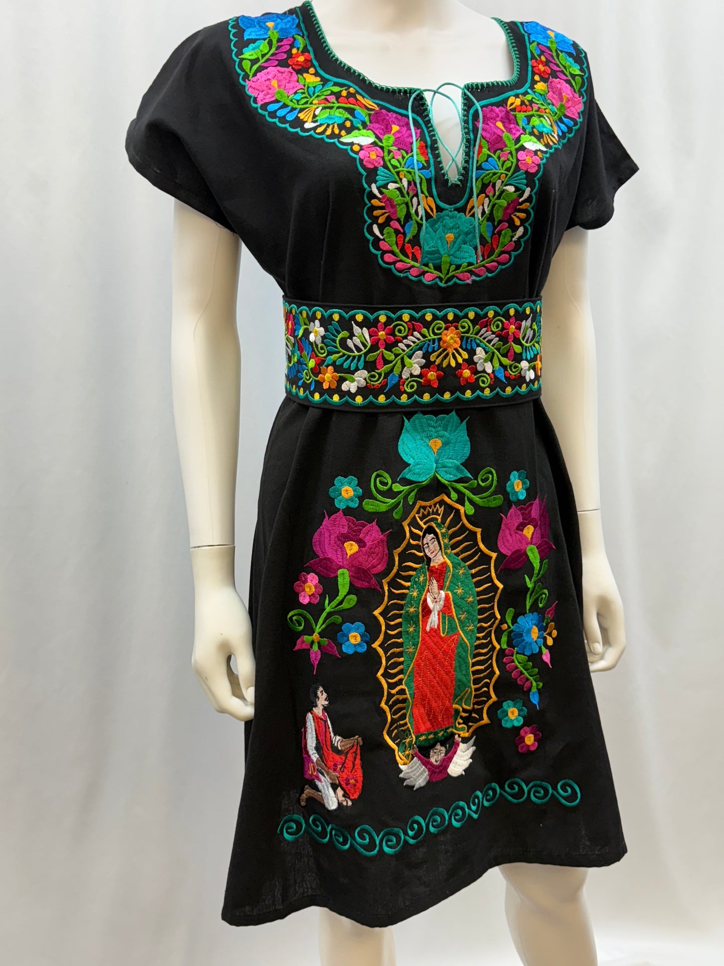 Women's Virgen de Guadalupe Embroidered Dress