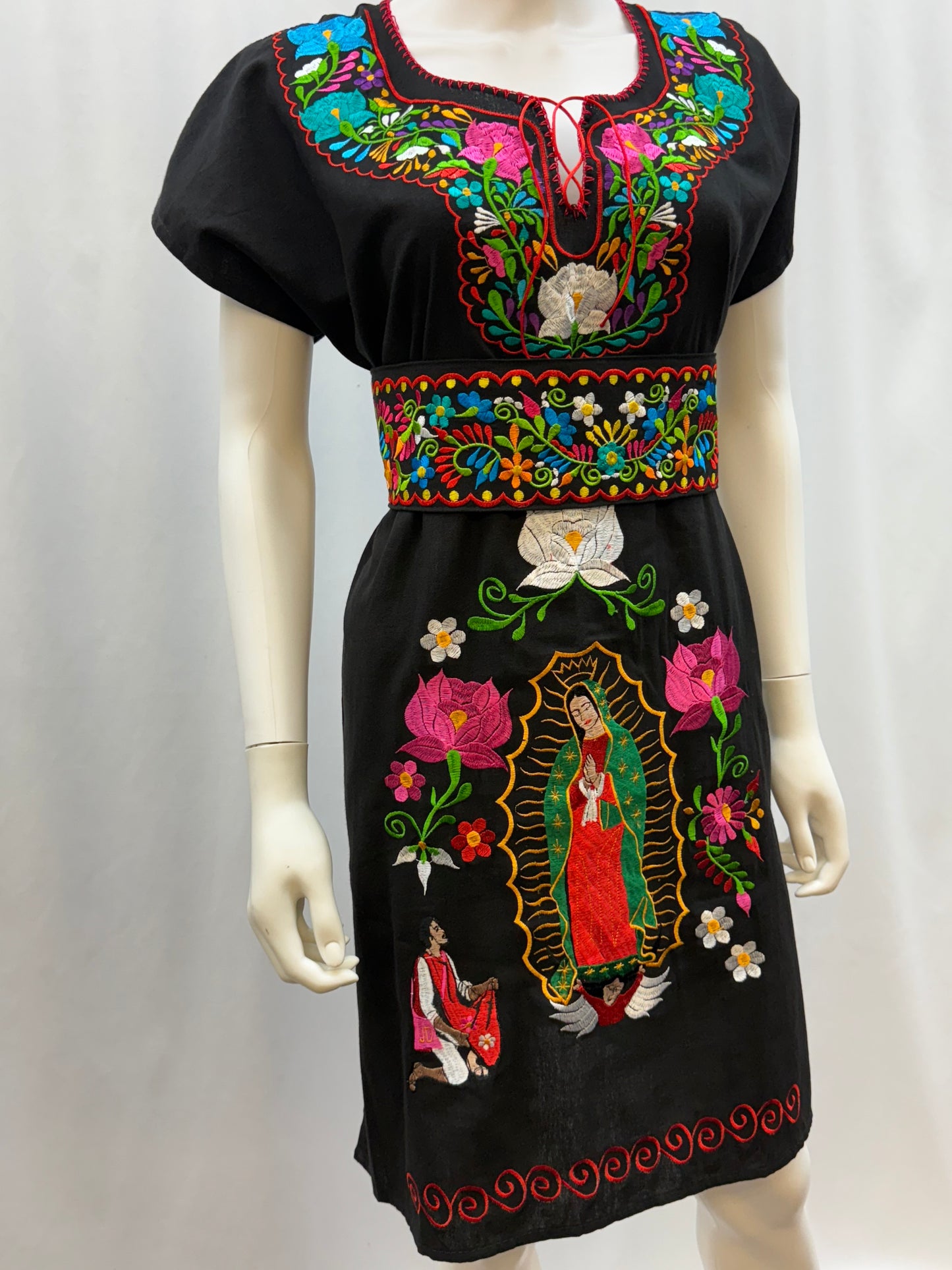 Women's Virgen de Guadalupe Embroidered Dress
