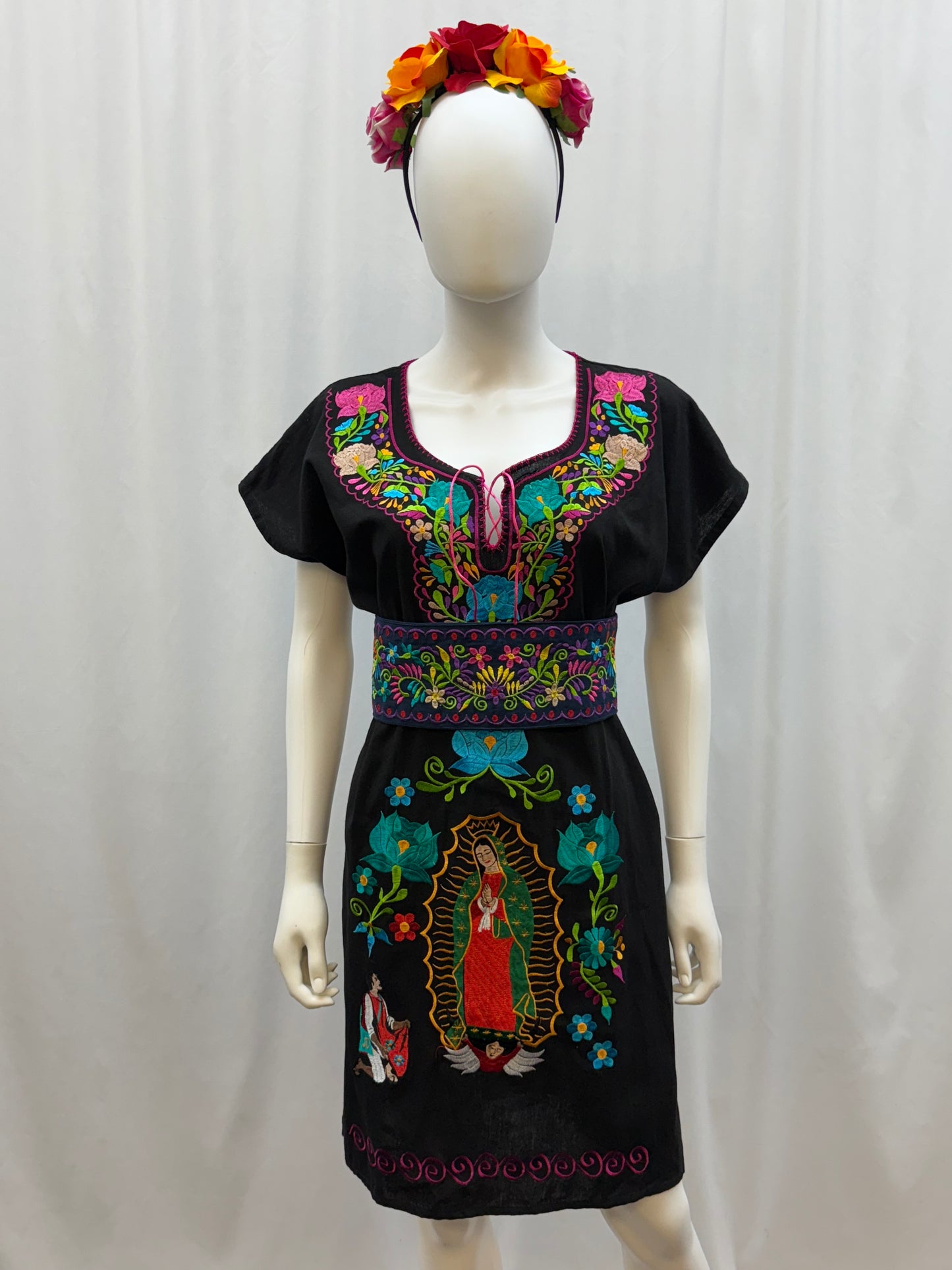 Women's Virgen de Guadalupe Embroidered Dress