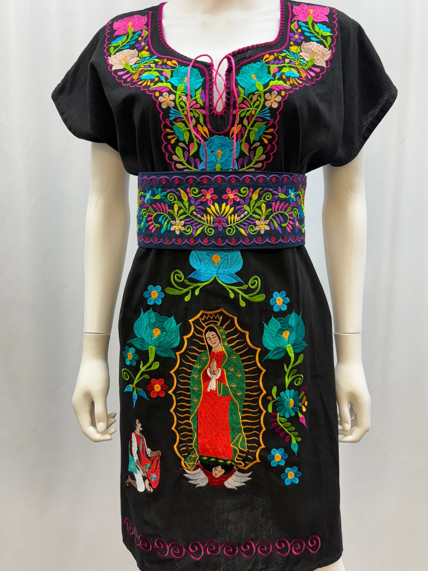 Women's Virgen de Guadalupe Embroidered Dress