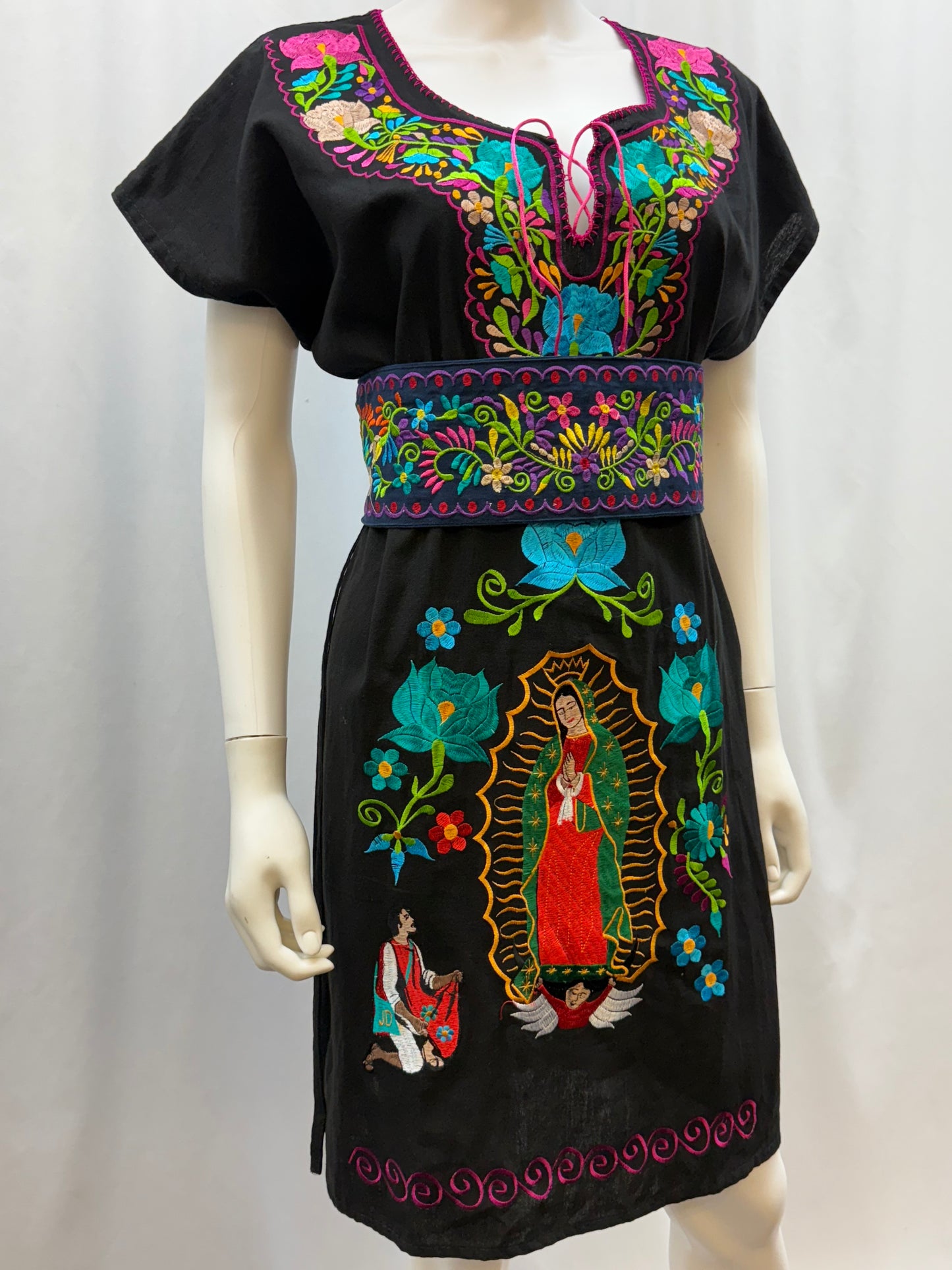 Women's Virgen de Guadalupe Embroidered Dress