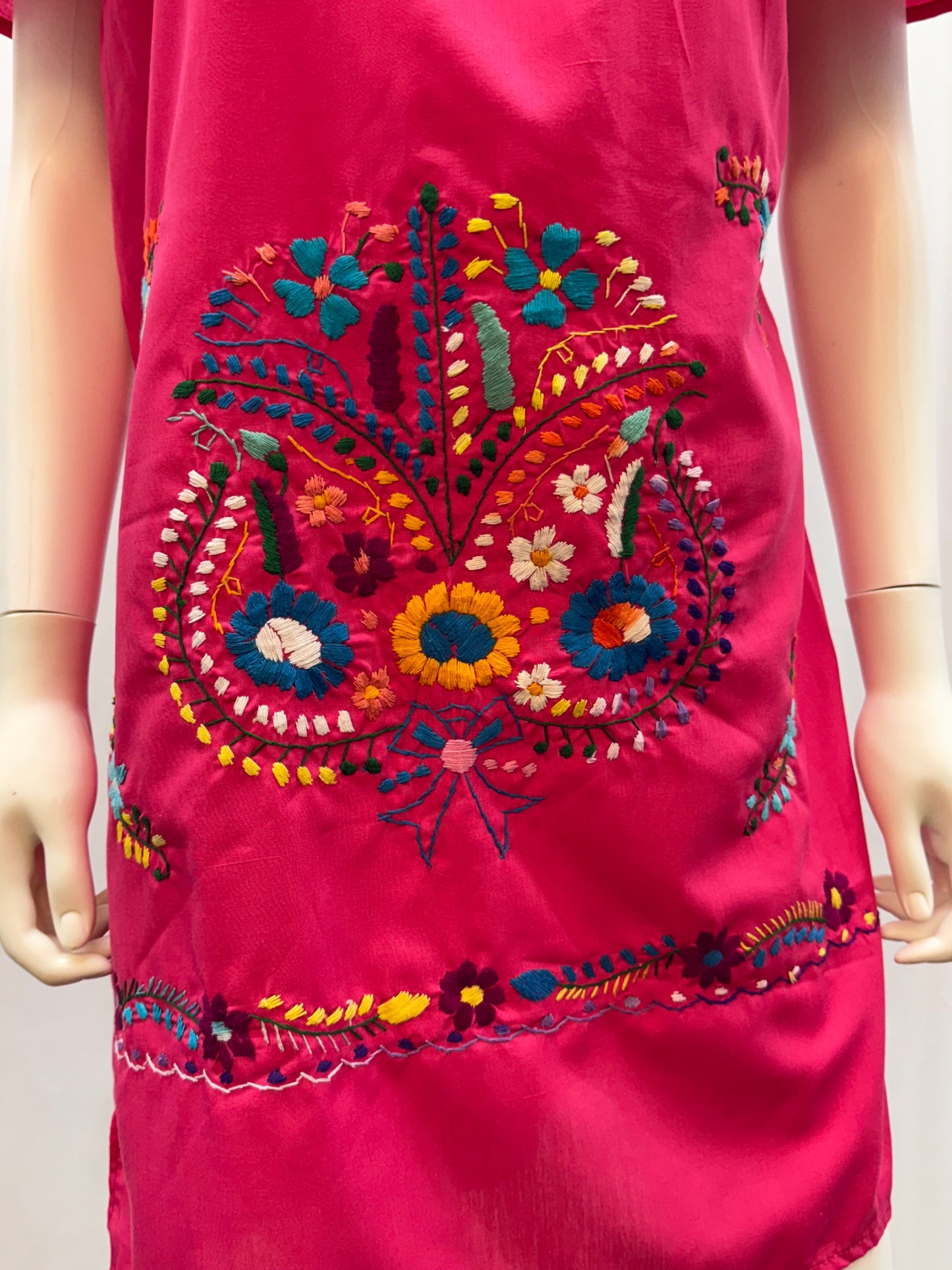 Women's Mexican Embroidered Floral Dress
