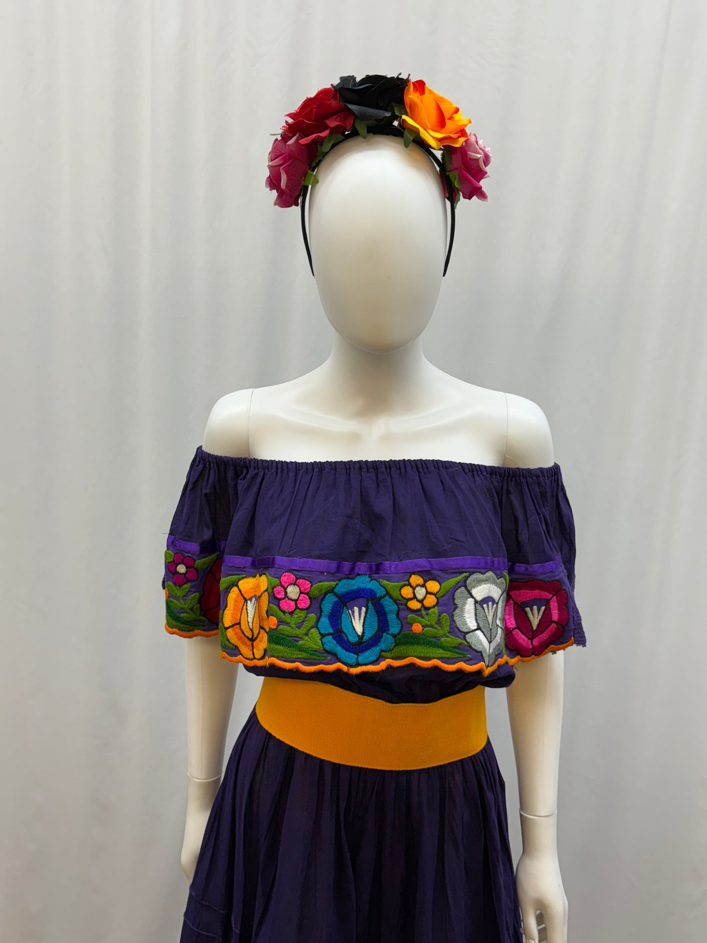 Women's Mexican Floral Embroidered Dress