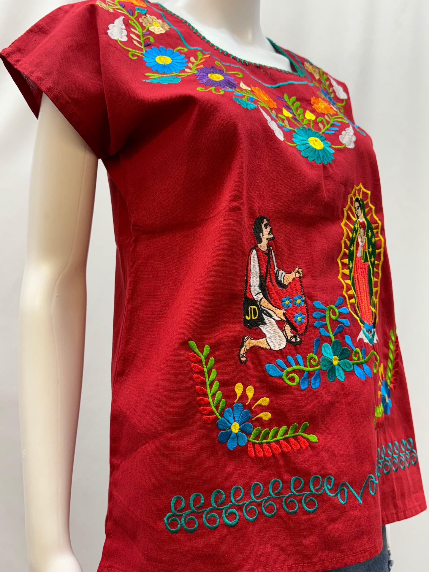 Women's Virgen de Guadalupe Embroidered Blouse